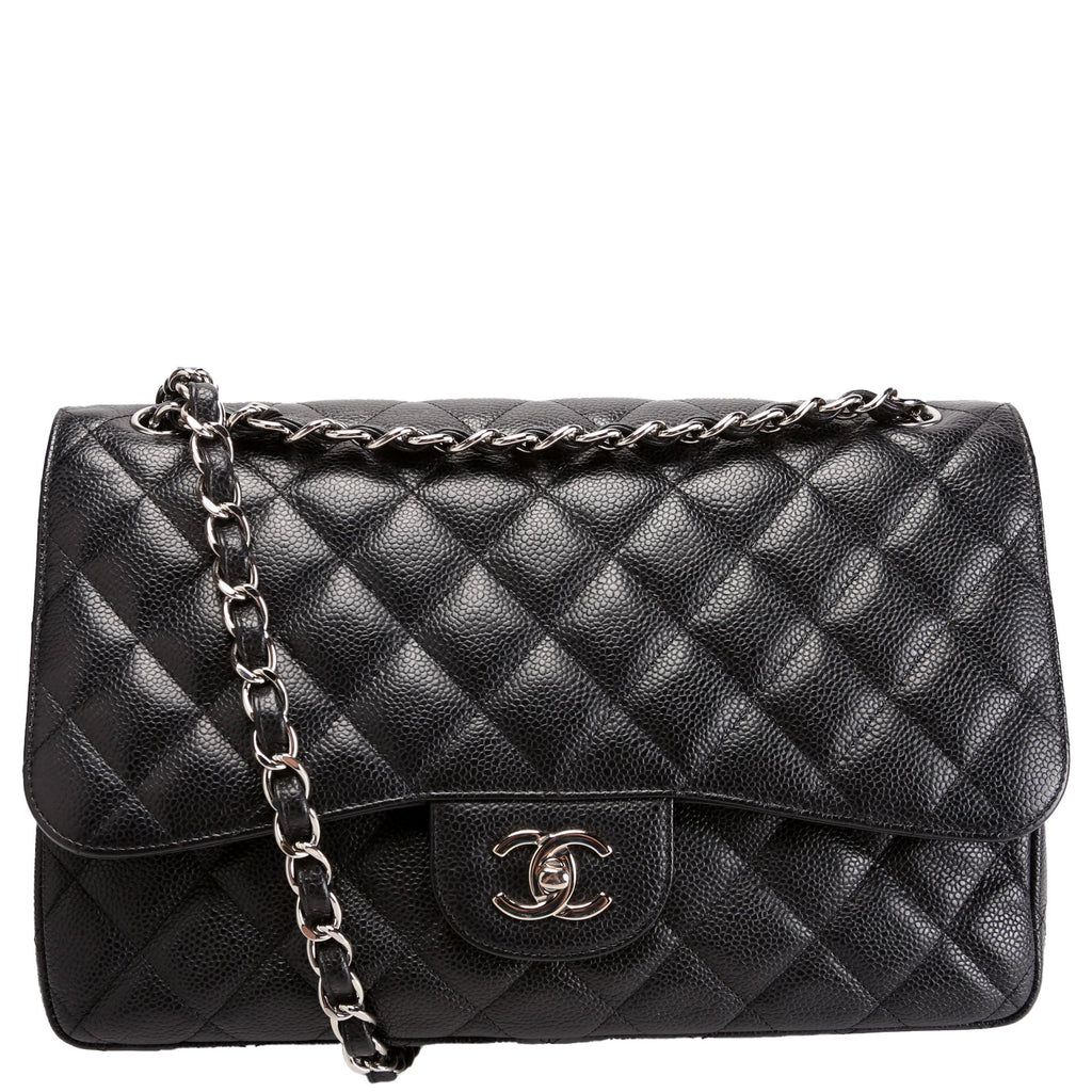 Classic Flap Jumbo Caviar Black/Silver