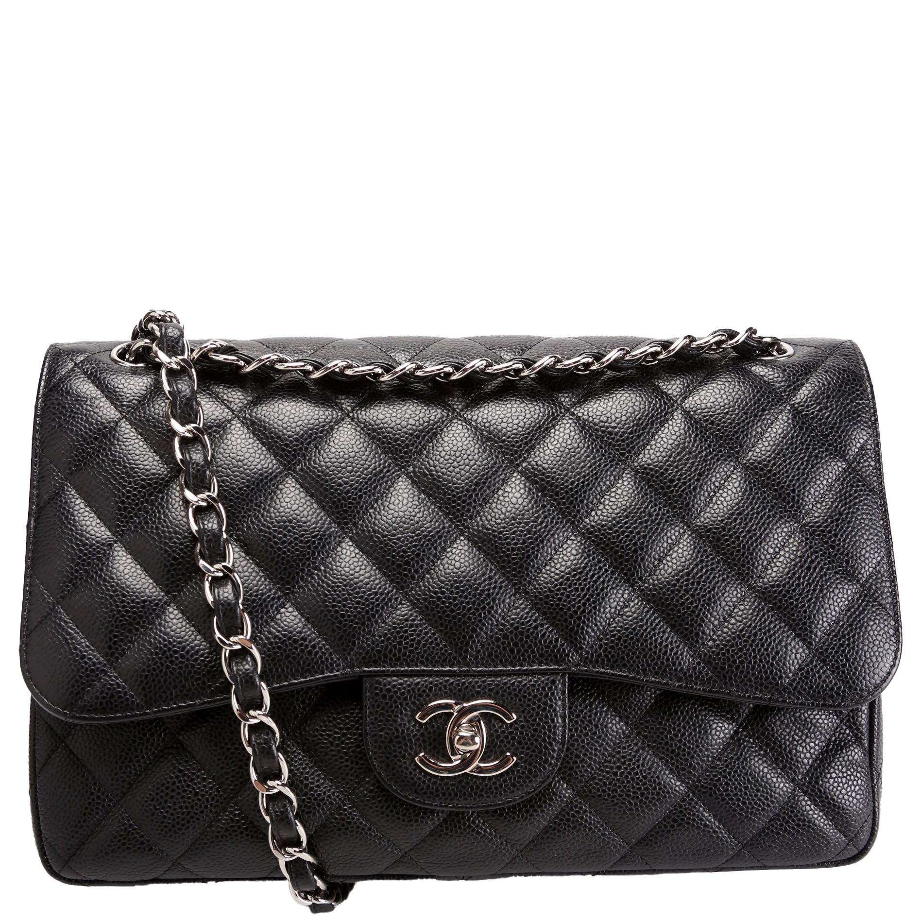 Classic Flap Jumbo Caviar Black/Silver