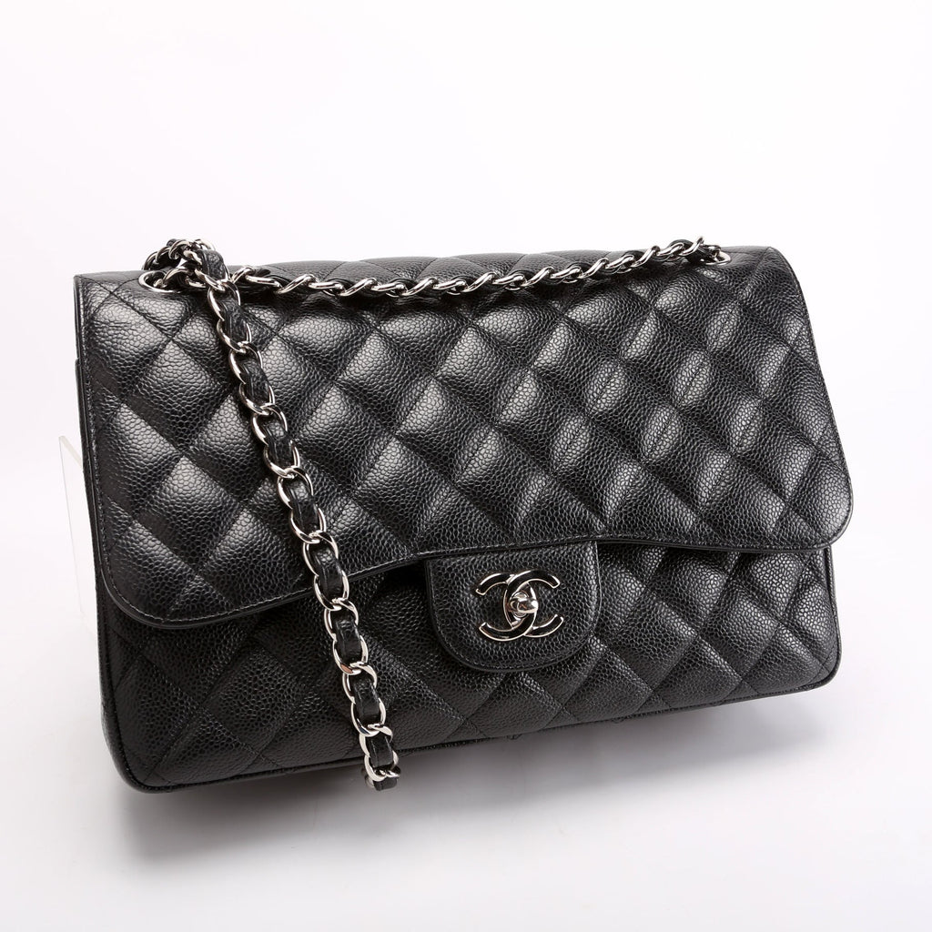 Classic Flap Jumbo Caviar Black/Silver