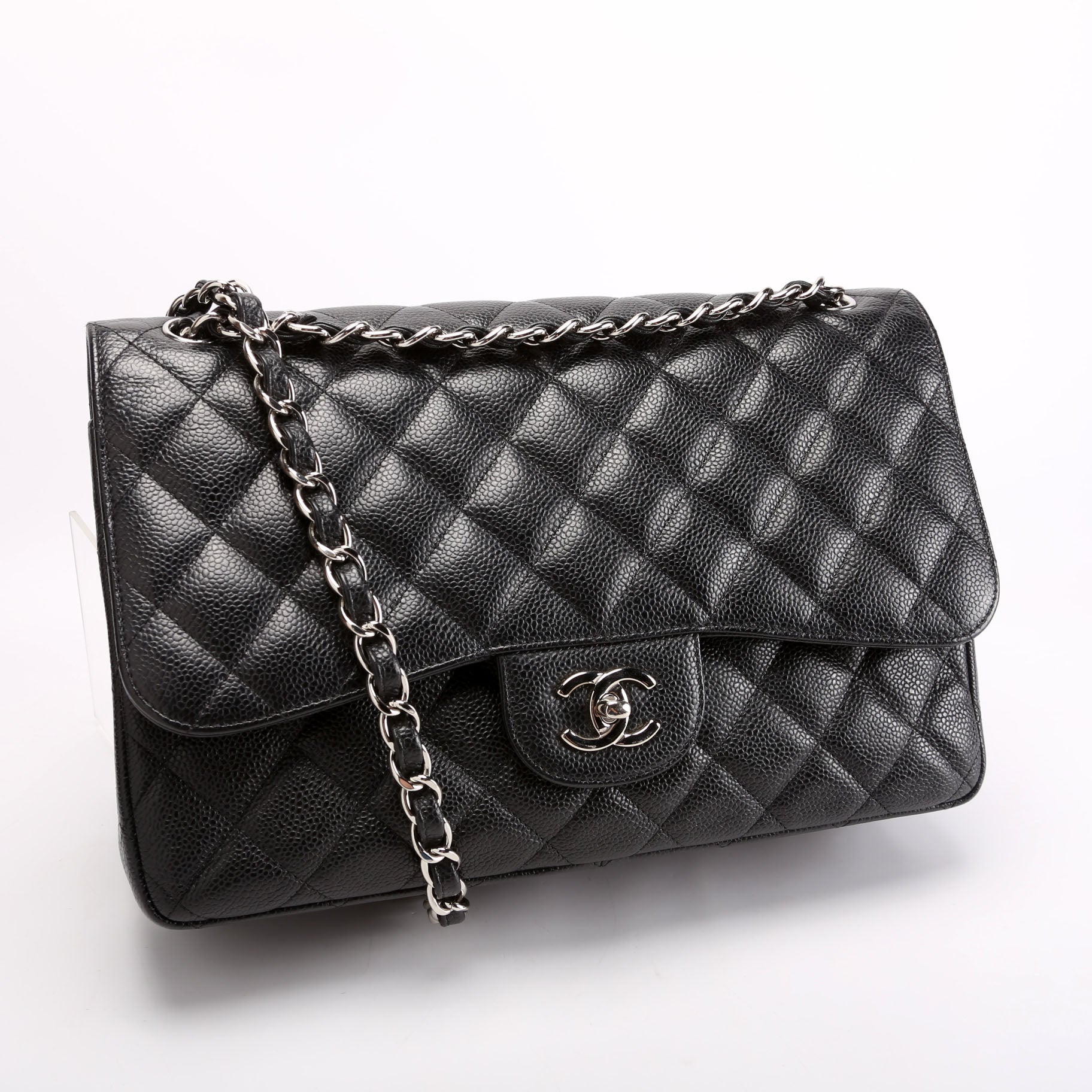 Classic Flap Jumbo Caviar Black/Silver