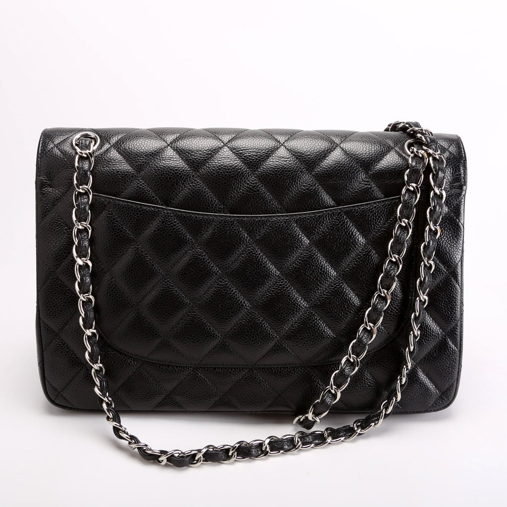 Classic Flap Jumbo Caviar Black/Silver