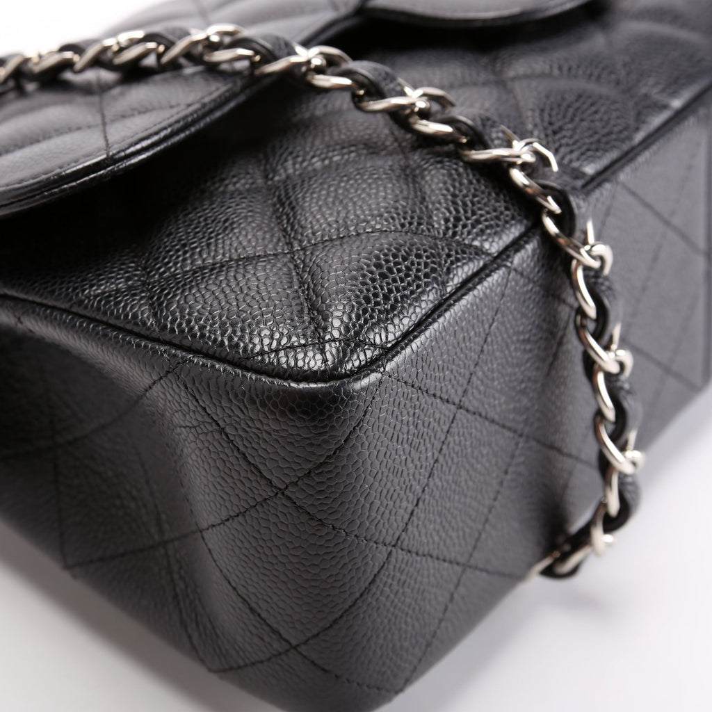 Classic Flap Jumbo Caviar Black/Silver
