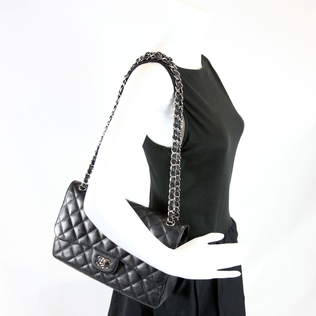 Classic Flap Jumbo Caviar Black/Silver
