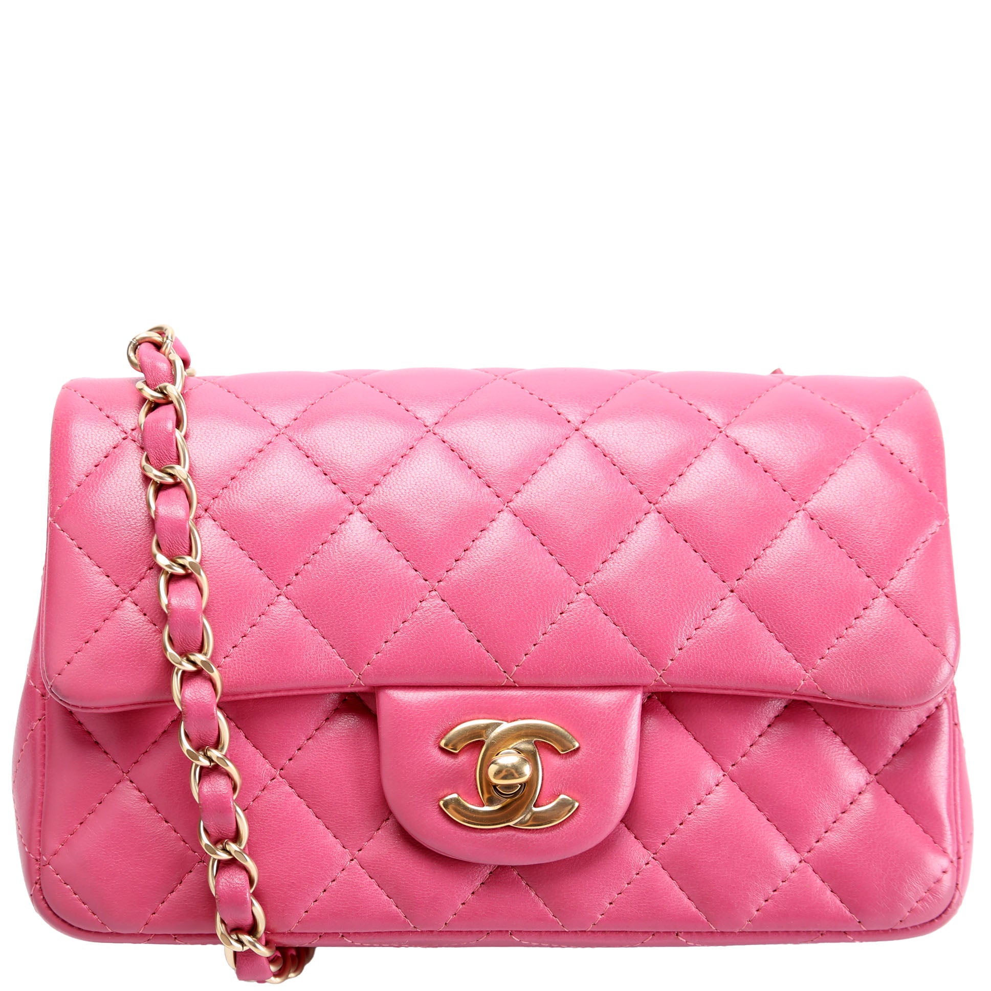Classic Flap Mini Rectangle Lambskin 17M Pink