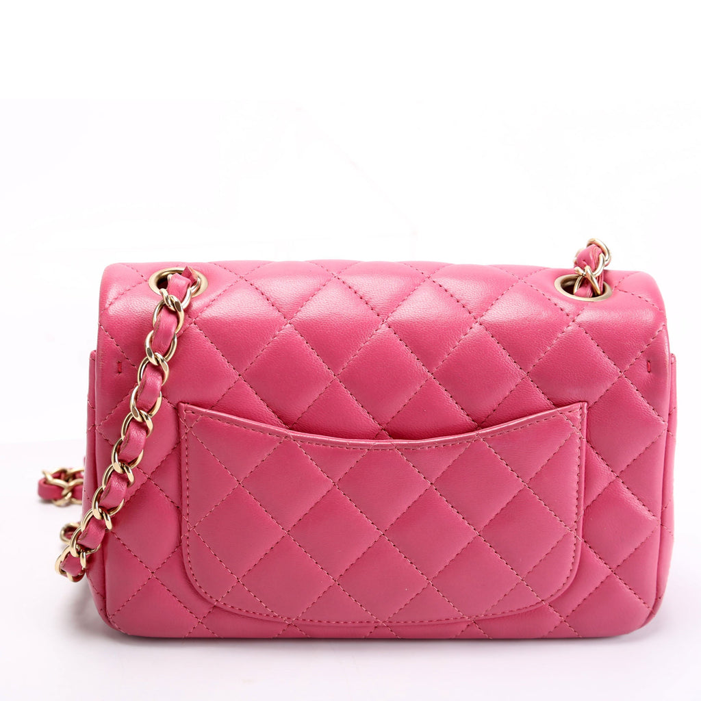 Classic Flap Mini Rectangle Lambskin 17M Pink