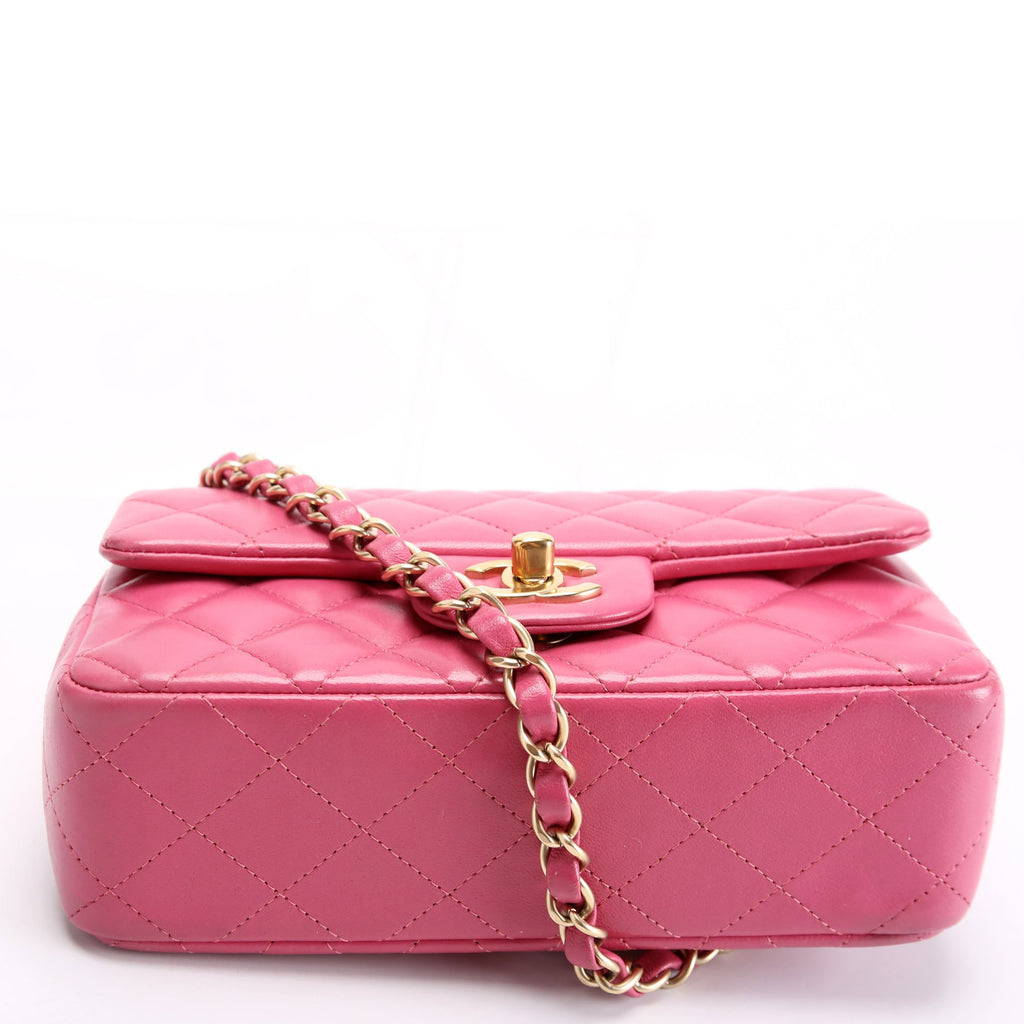 Classic Flap Mini Rectangle Lambskin 17M Pink