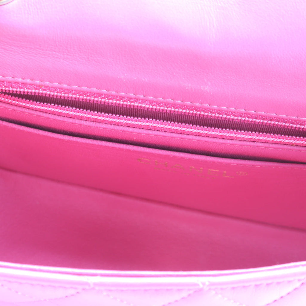 Classic Flap Mini Rectangle Lambskin 17M Pink