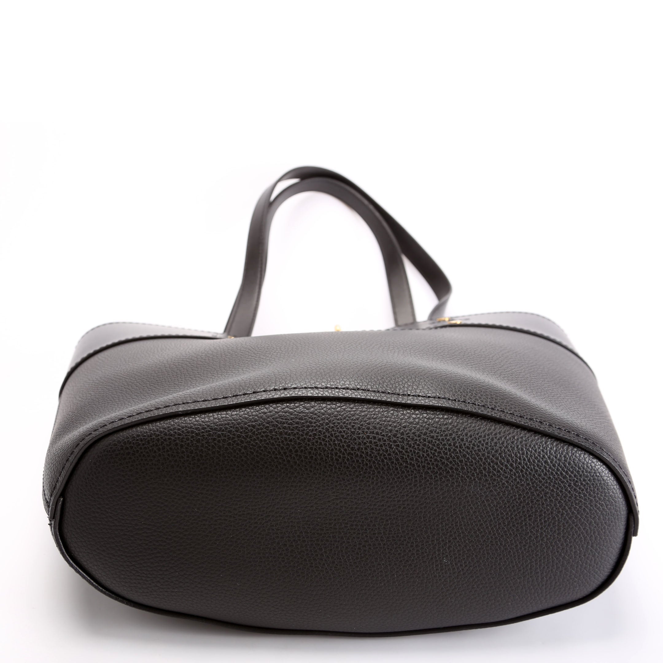Aby Grain Leather Small Tote Black