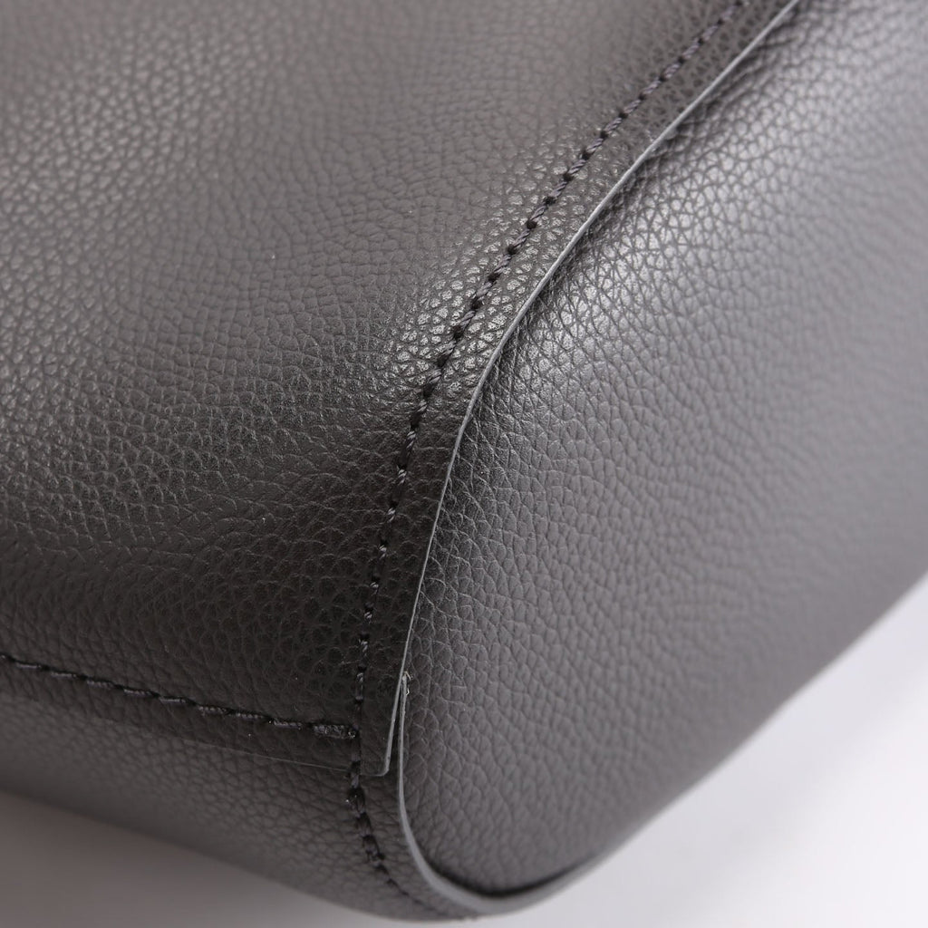 Aby Grain Leather Small Tote Black