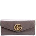 594101 GG Torchon Calfskin Broadway Envelope Clutch Gray