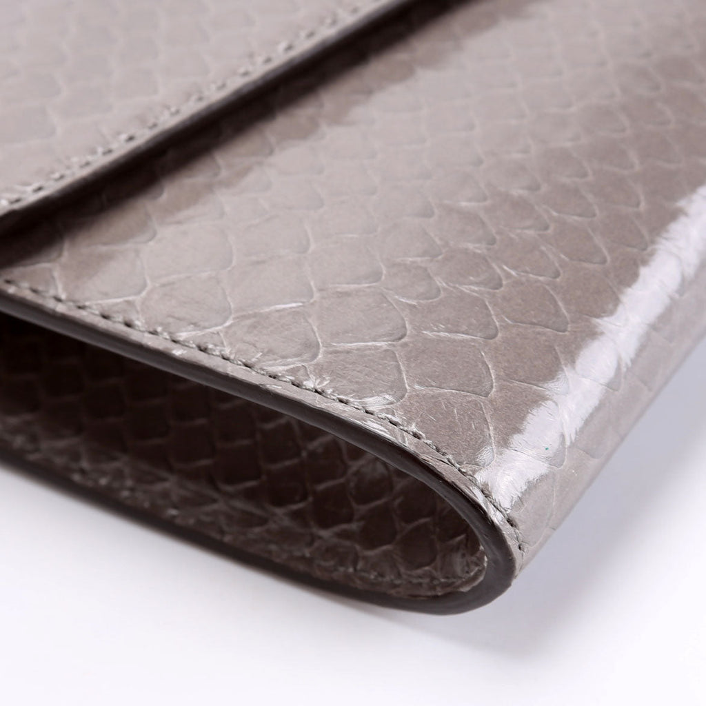 594101 GG Torchon Calfskin Broadway Envelope Clutch Gray