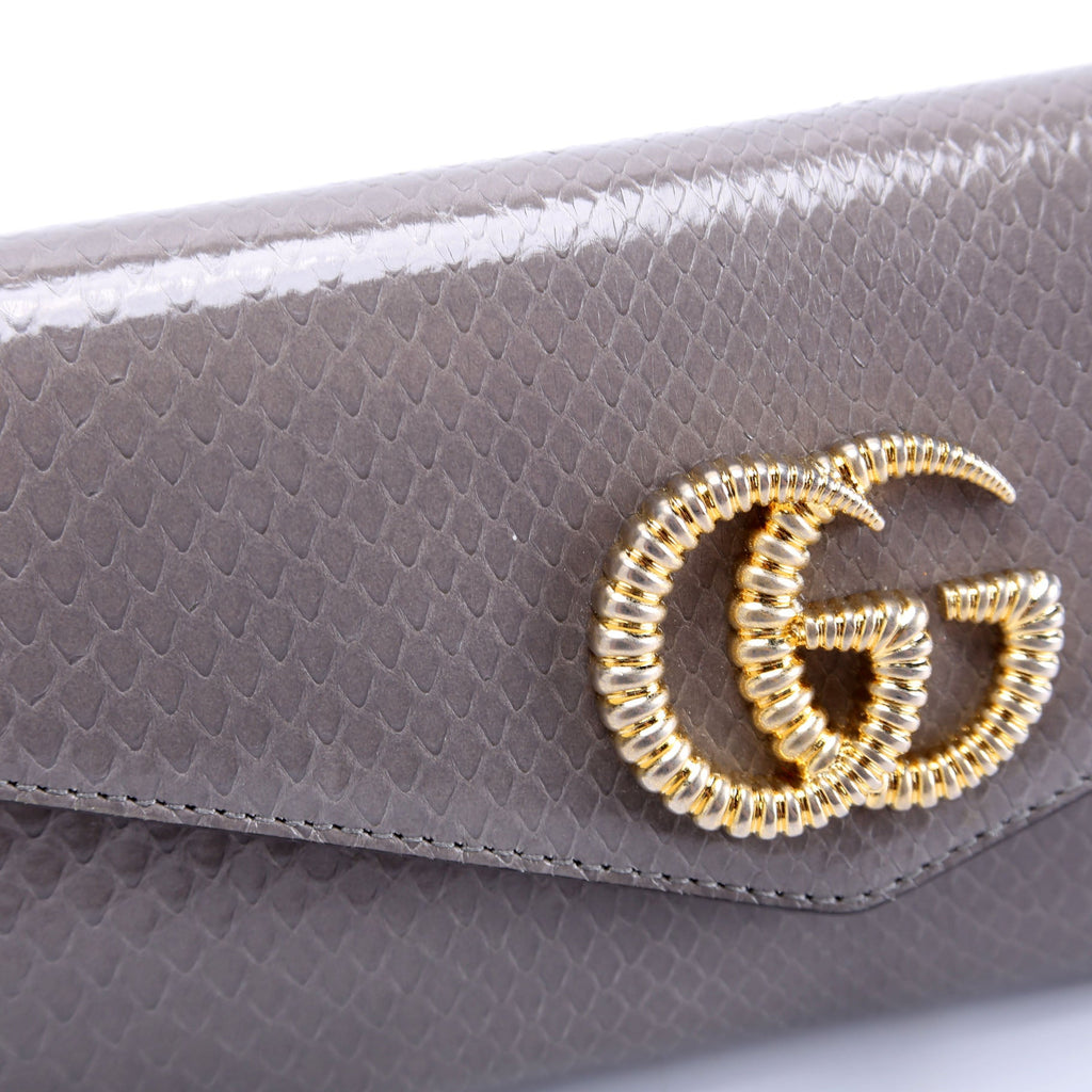 594101 GG Torchon Calfskin Broadway Envelope Clutch Gray