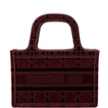Mini Book Tote Velour Burgundy