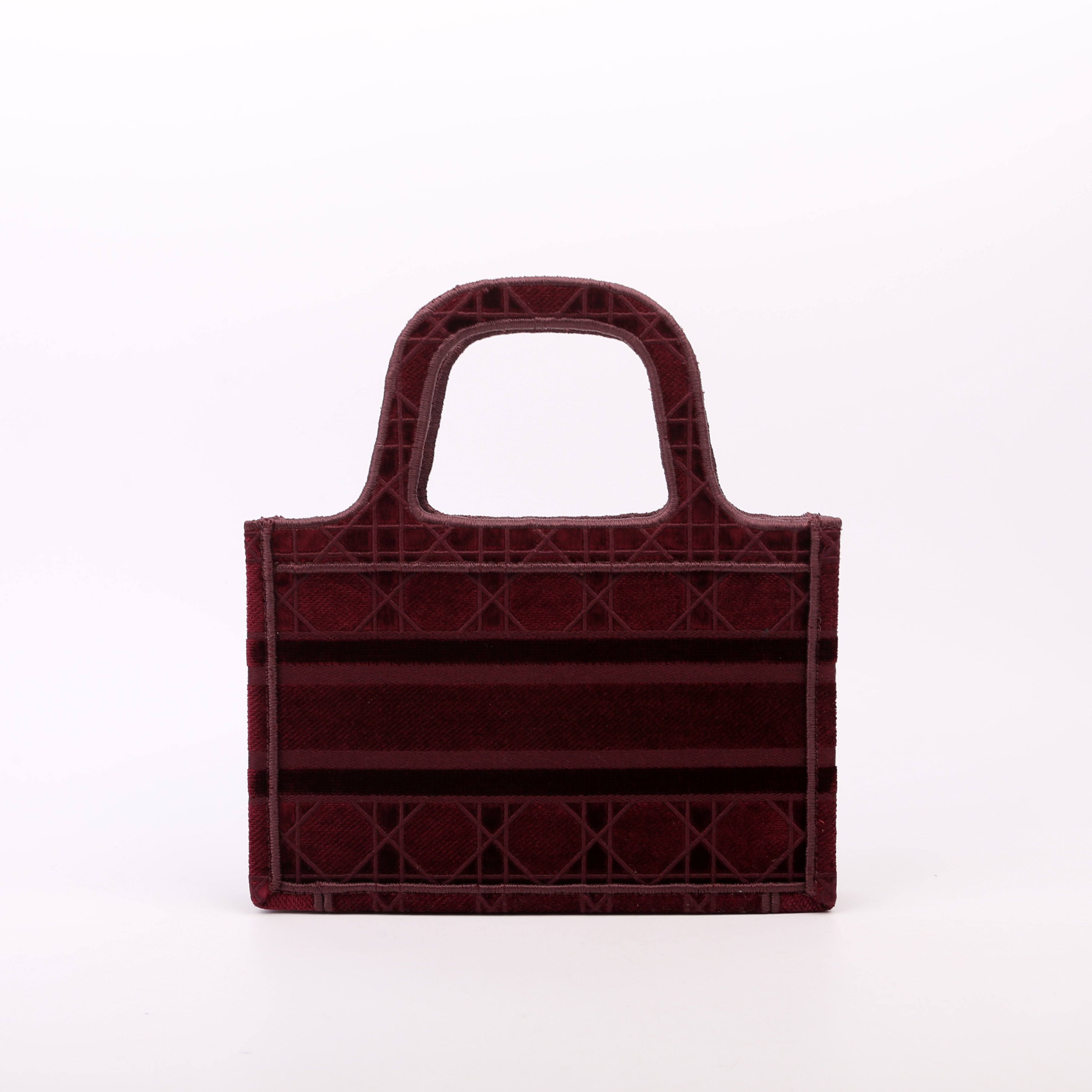 Mini Book Tote Velour Burgundy