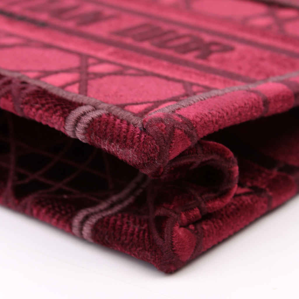 Mini Book Tote Velour Burgundy