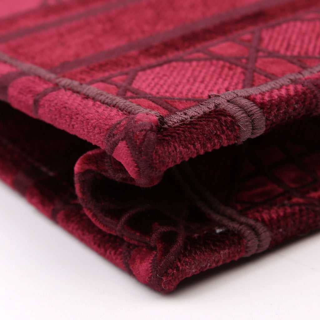 Mini Book Tote Velour Burgundy