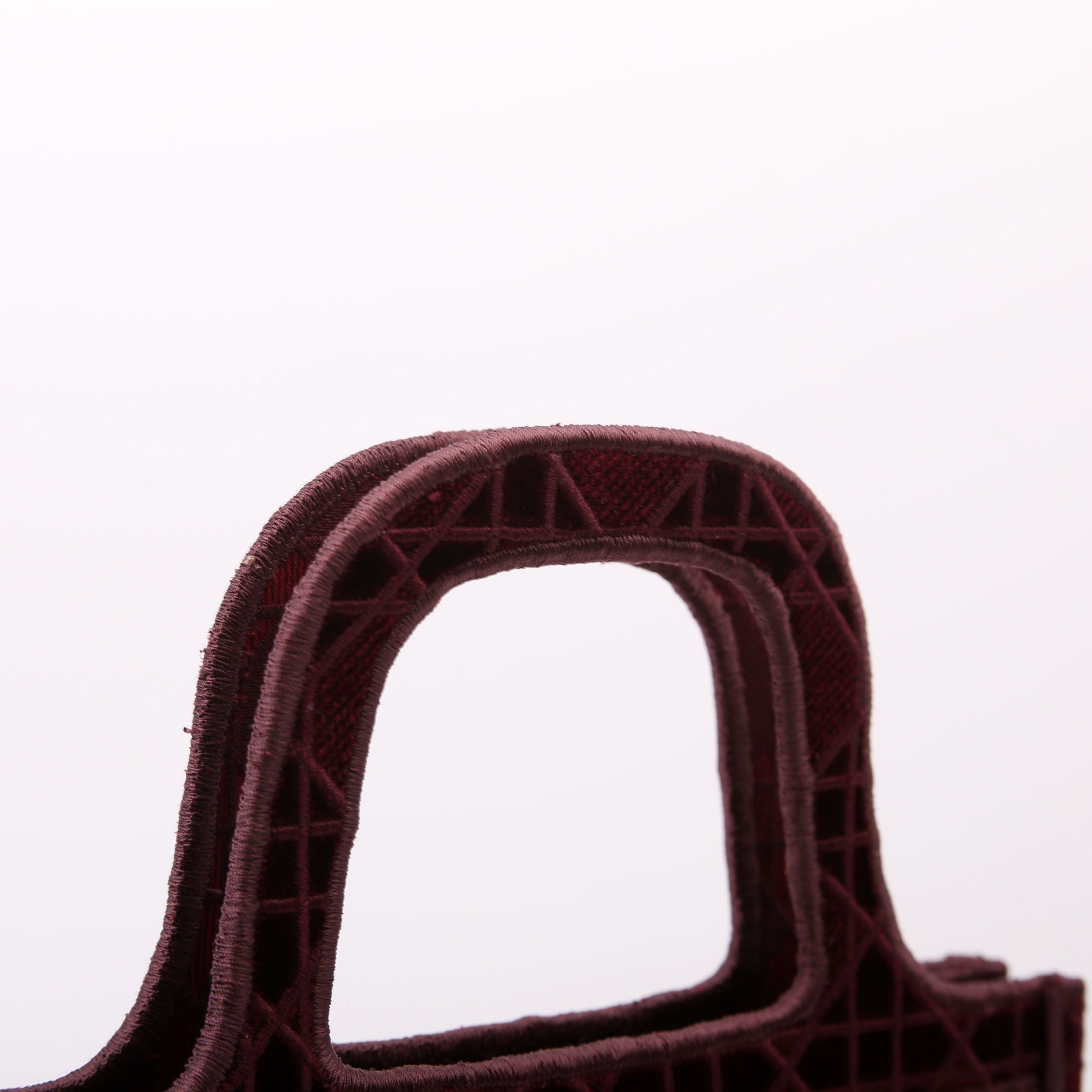 Mini Book Tote Velour Burgundy
