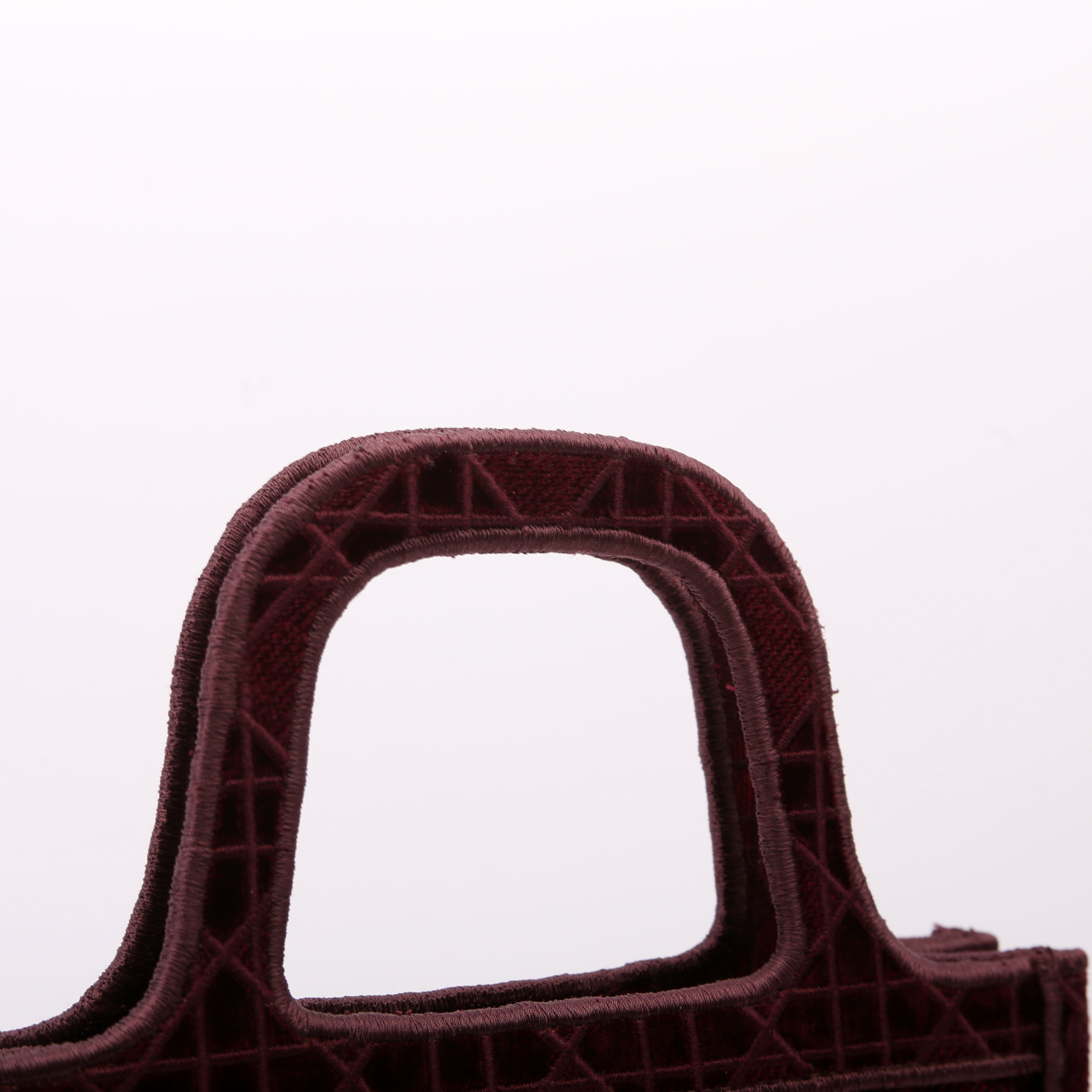 Mini Book Tote Velour Burgundy