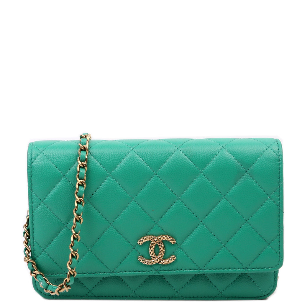 WOC Classic Quilted Caviar RFID Green