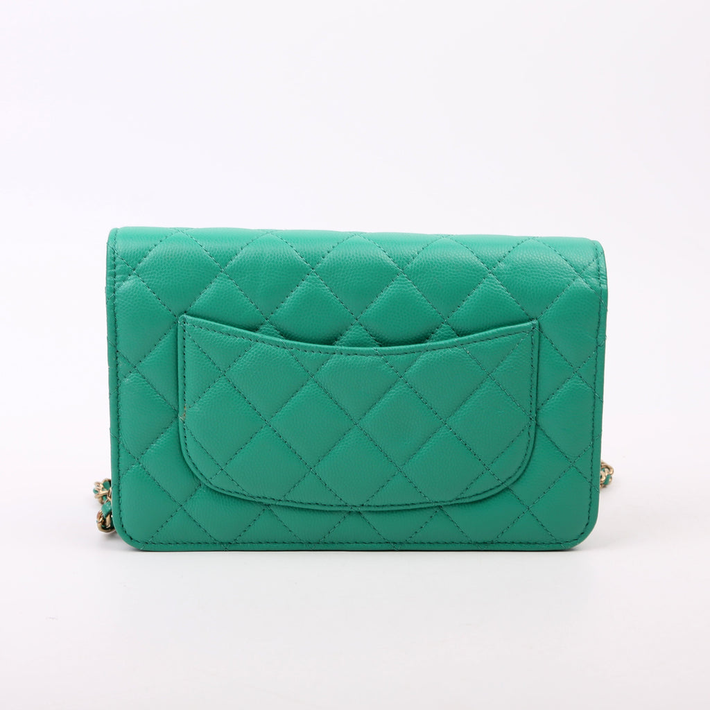 WOC Classic Quilted Caviar RFID Green