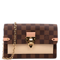 Vavin Chain Wallet Damier Ebene Cream