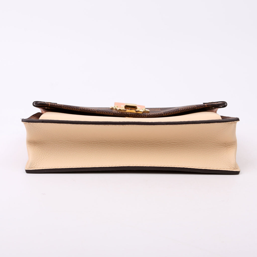 Vavin Chain Wallet Damier Ebene Cream