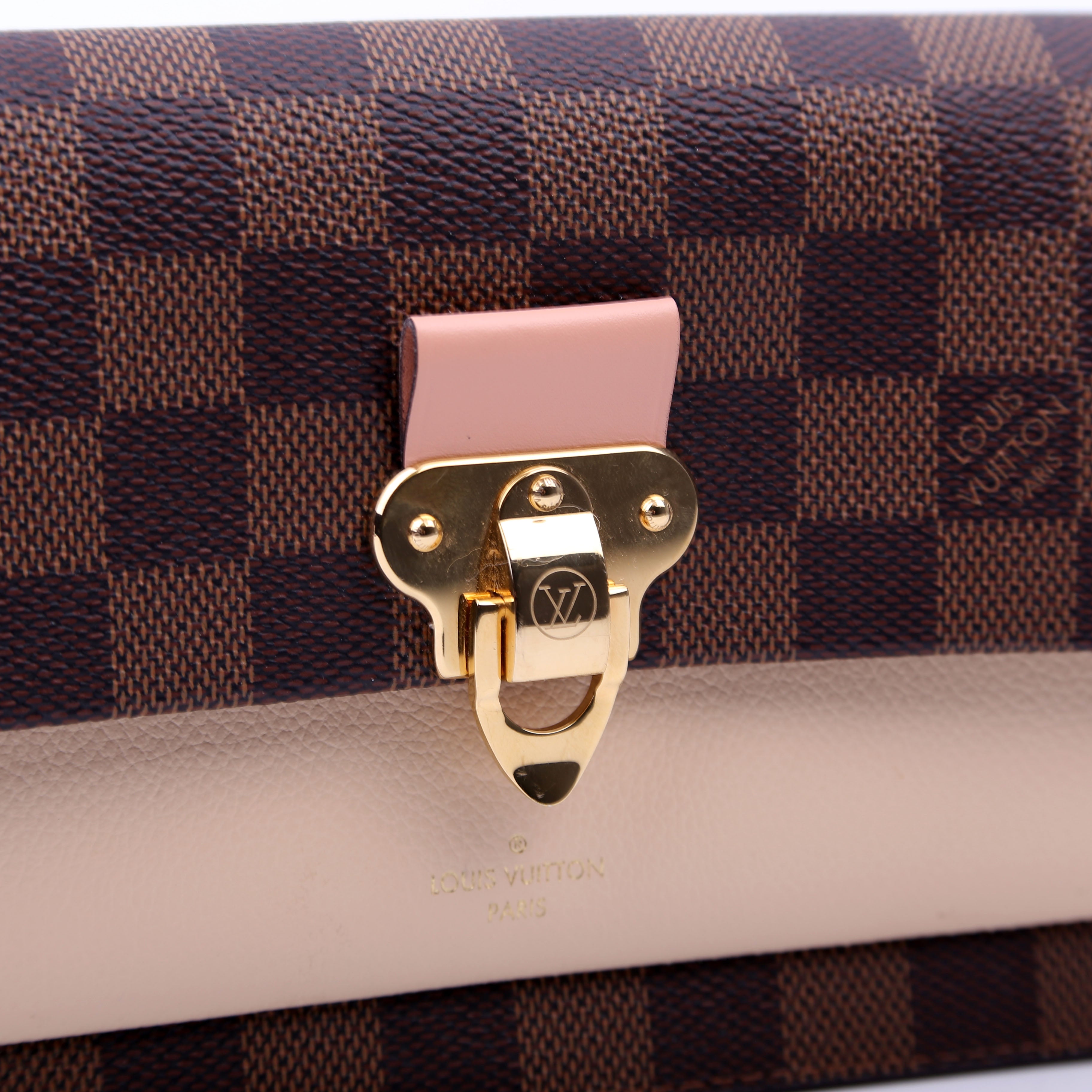 Vavin Chain Wallet Damier Ebene Cream