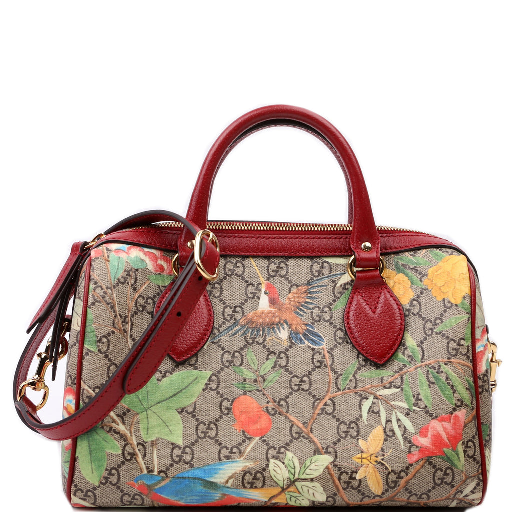 409529 GG Tian Boston Bag Small Red/Multicolor