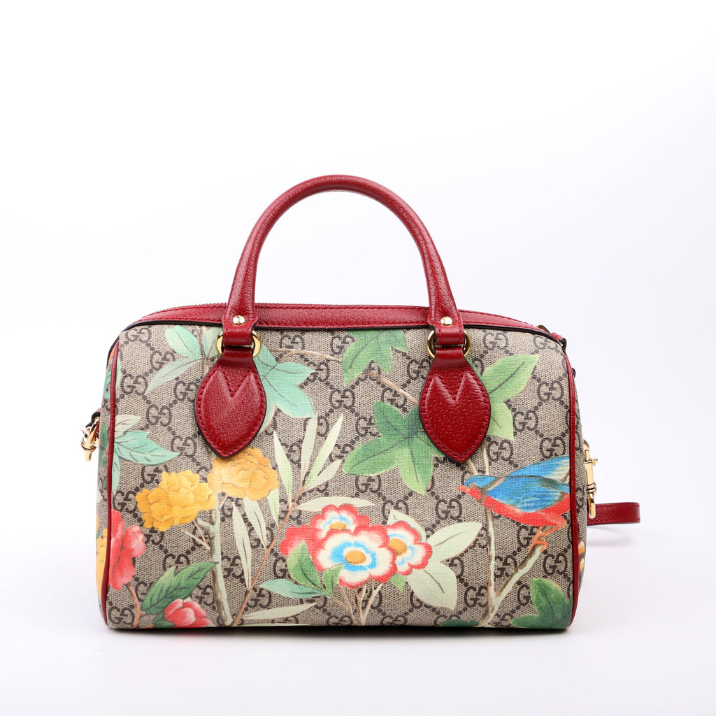 409529 GG Tian Boston Bag Small Red/Multicolor