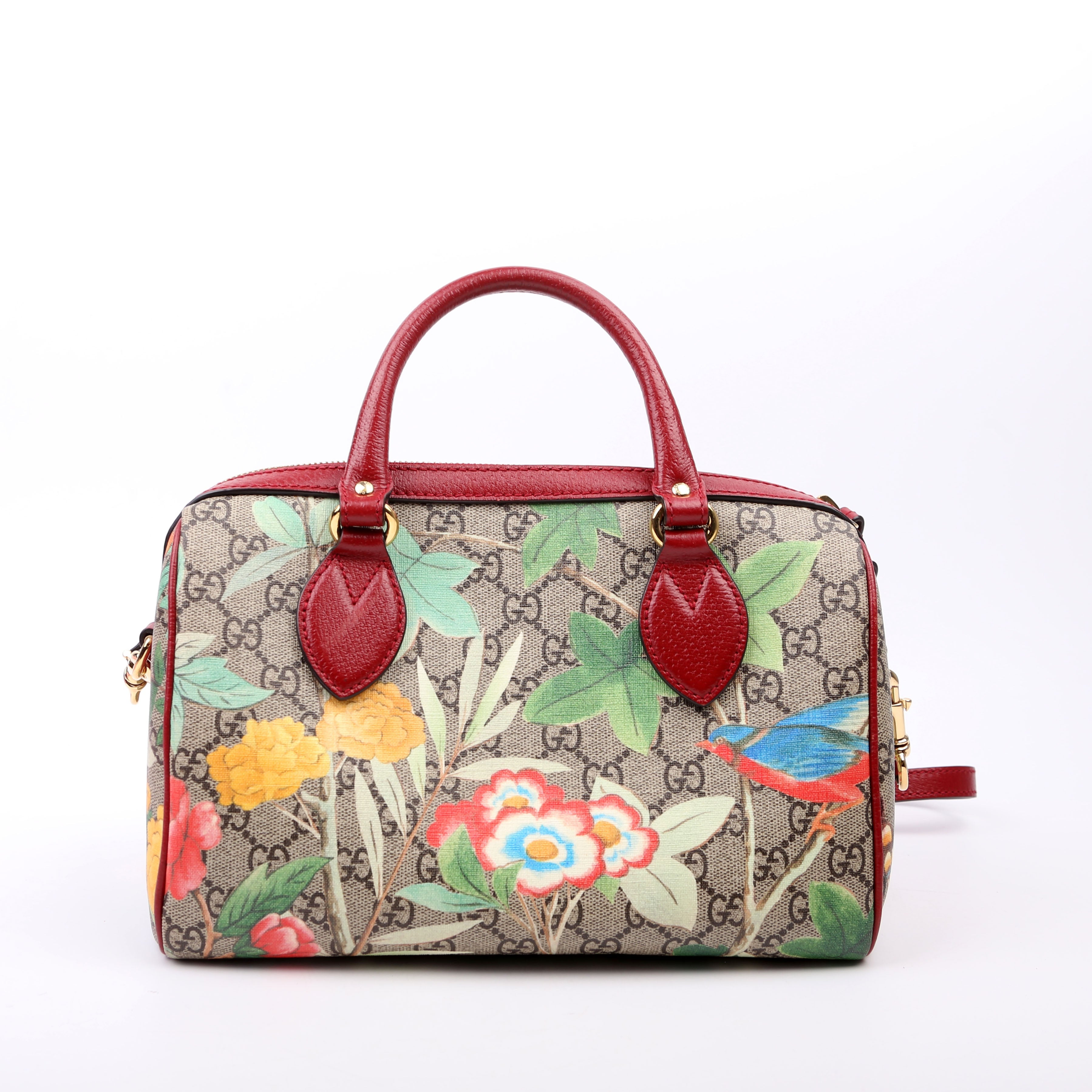 409529 GG Tian Boston Bag Small Red/Multicolor