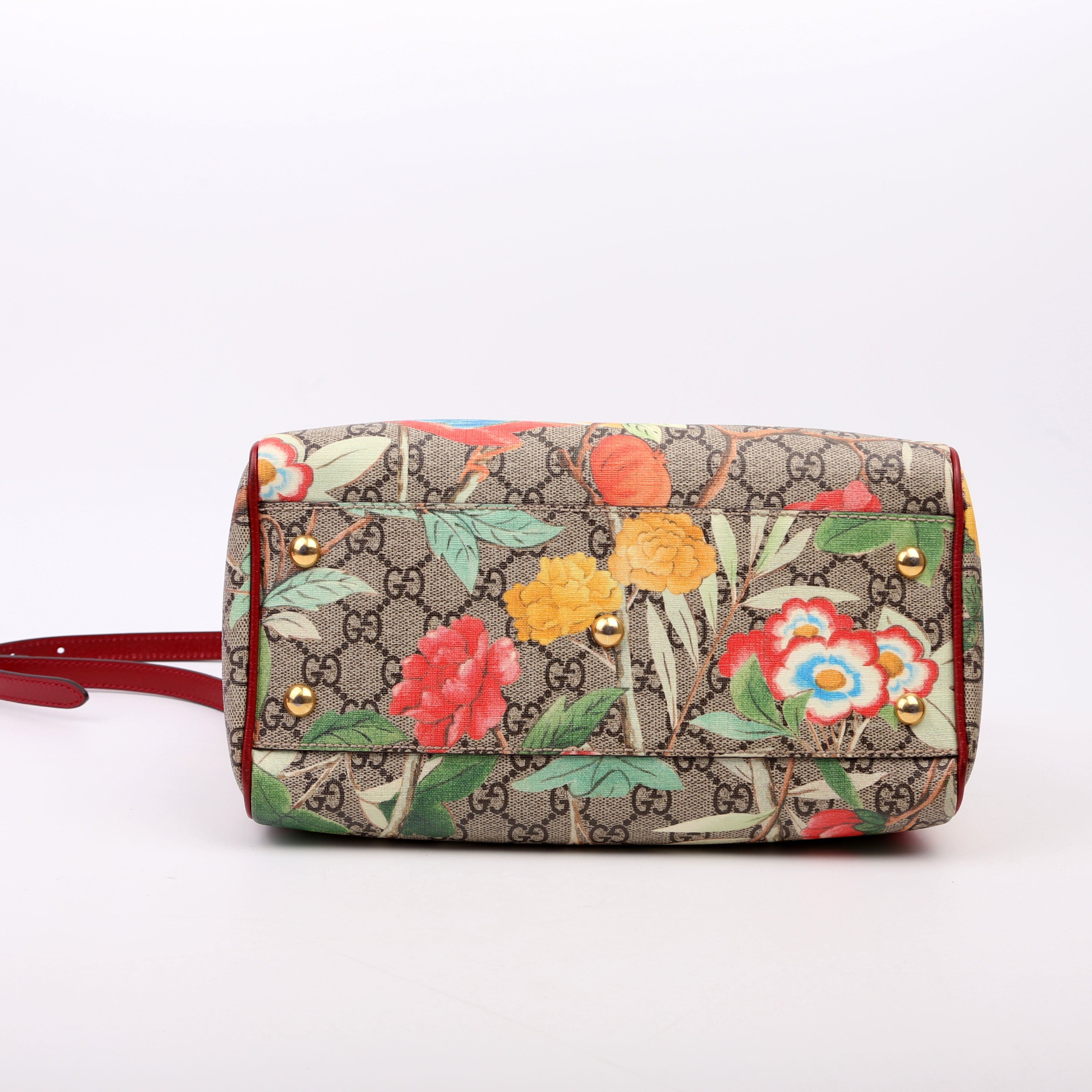 409529 GG Tian Boston Bag Small Red/Multicolor