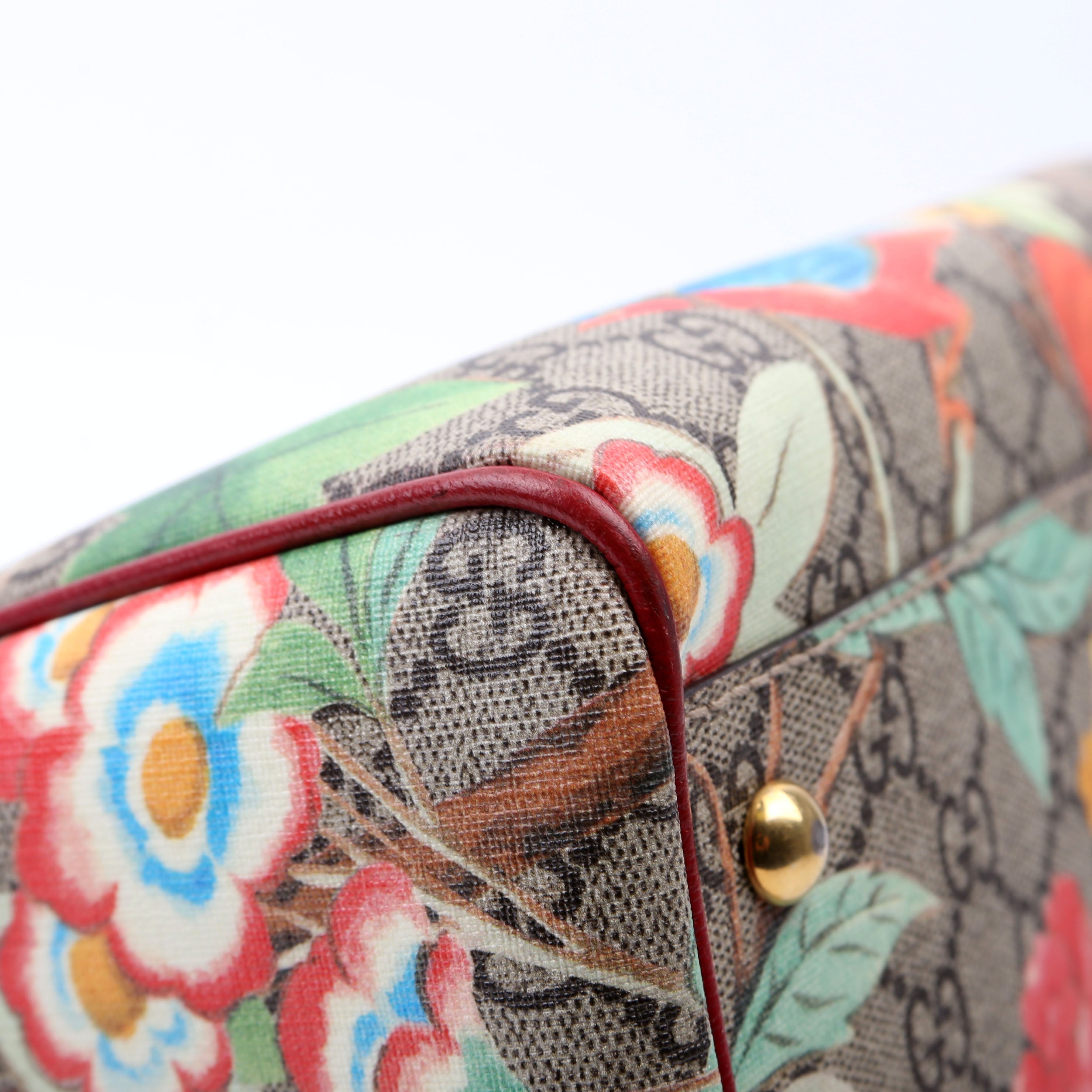 409529 GG Tian Boston Bag Small Red/Multicolor