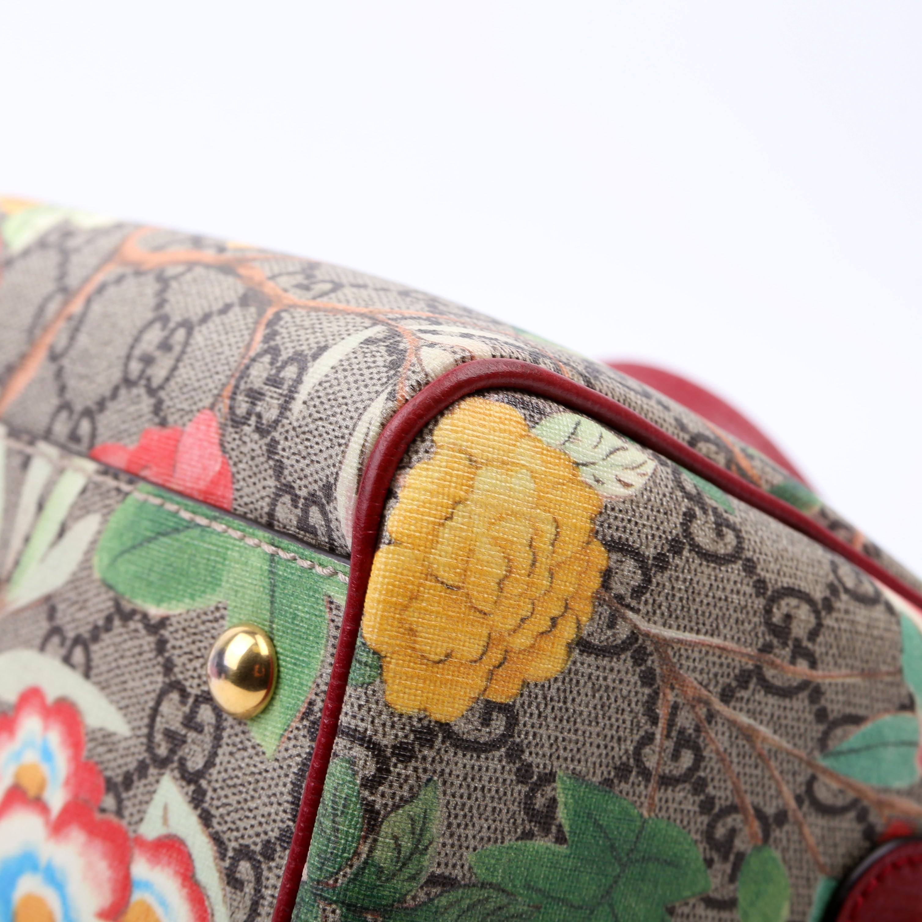 409529 GG Tian Boston Bag Small Red/Multicolor