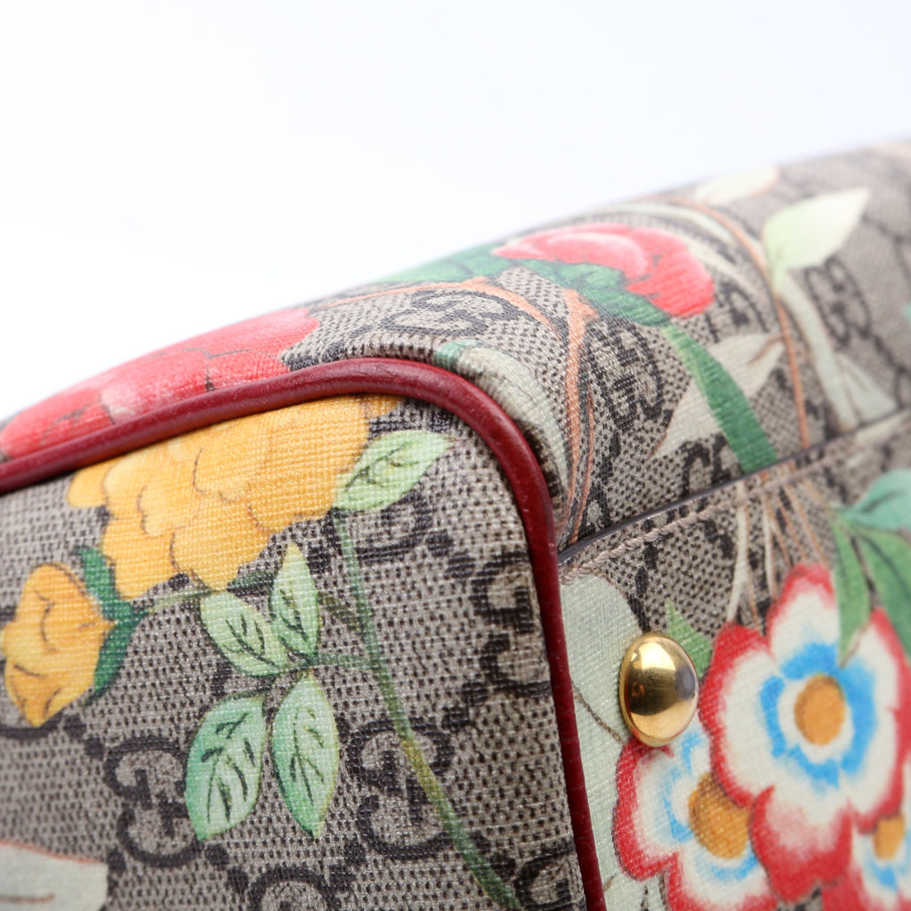 409529 GG Tian Boston Bag Small Red/Multicolor