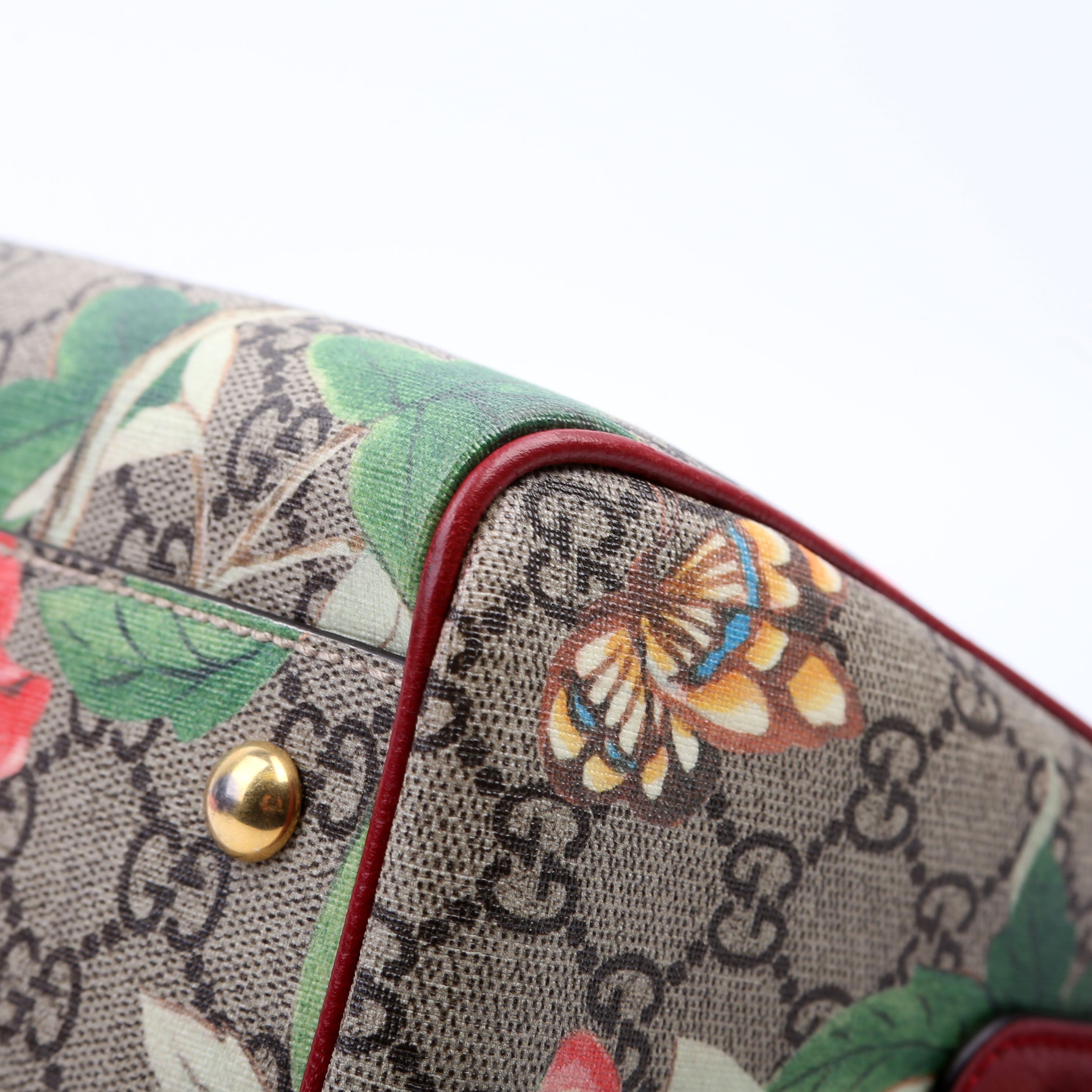 409529 GG Tian Boston Bag Small Red/Multicolor