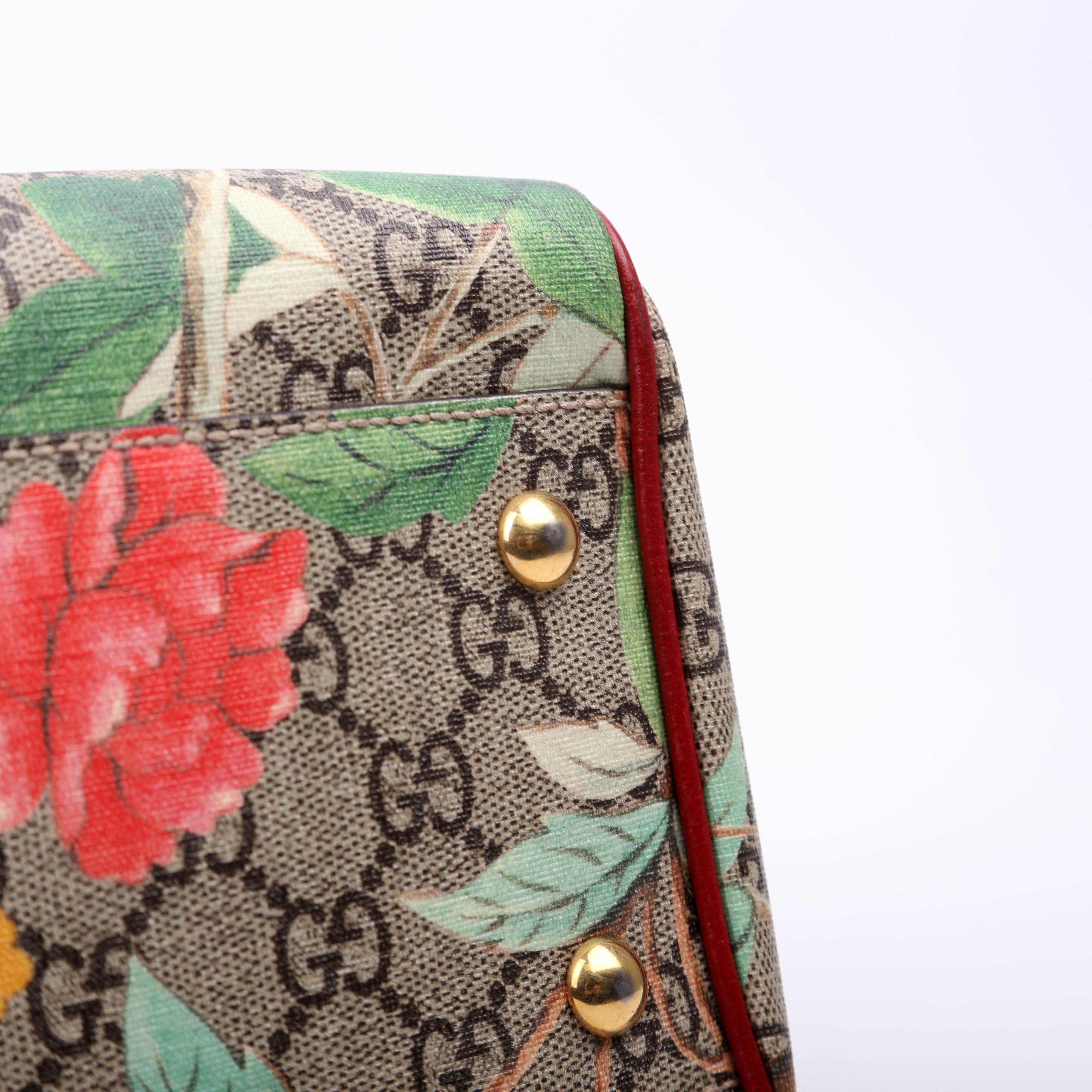 409529 GG Tian Boston Bag Small Red/Multicolor
