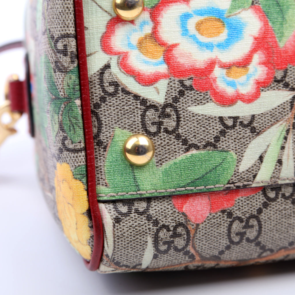409529 GG Tian Boston Bag Small Red/Multicolor