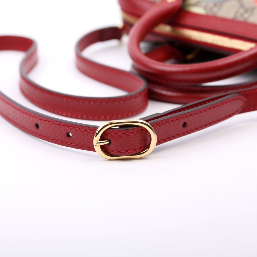 409529 GG Tian Boston Bag Small Red/Multicolor