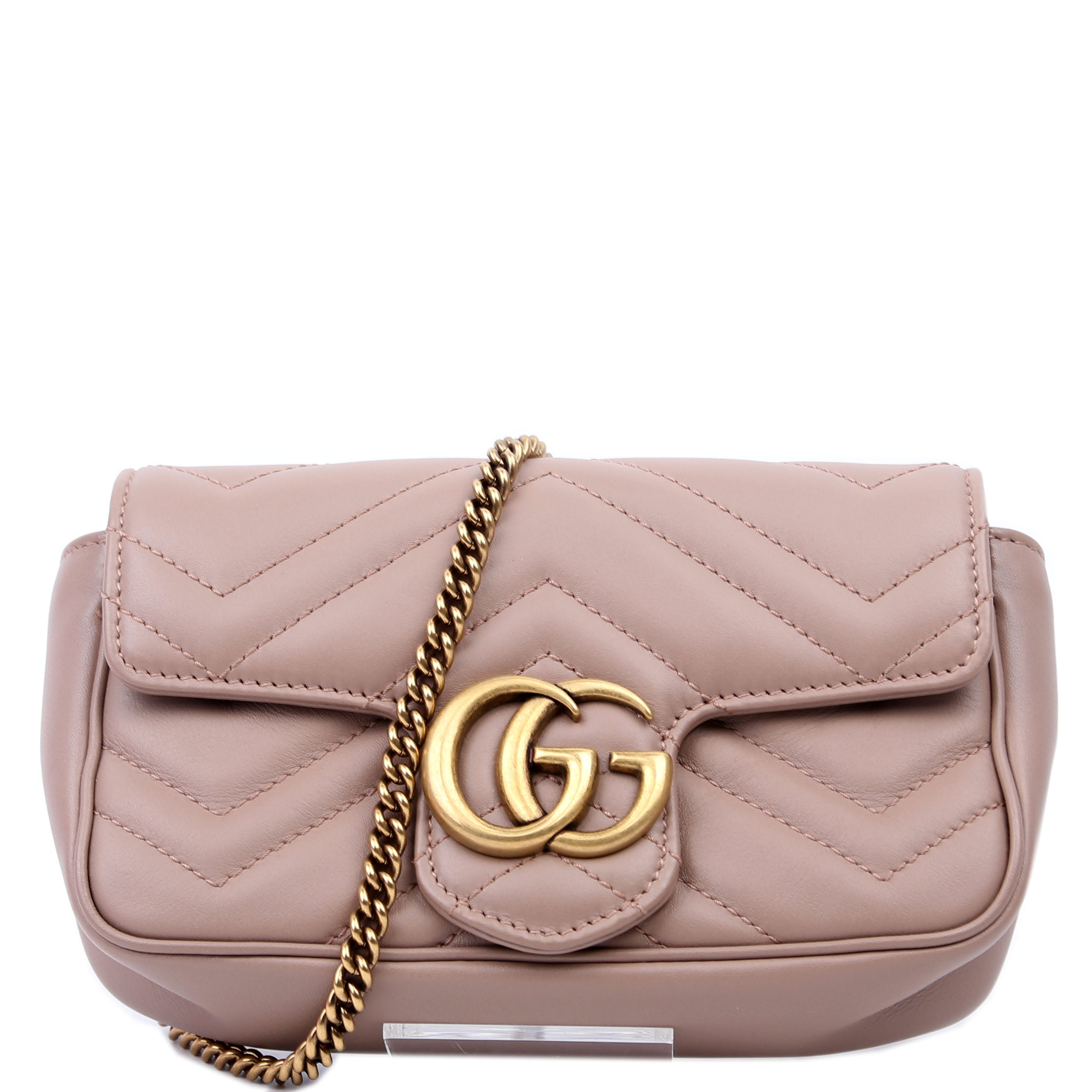 476433 Marmont Leather Super Mini Flap Tan