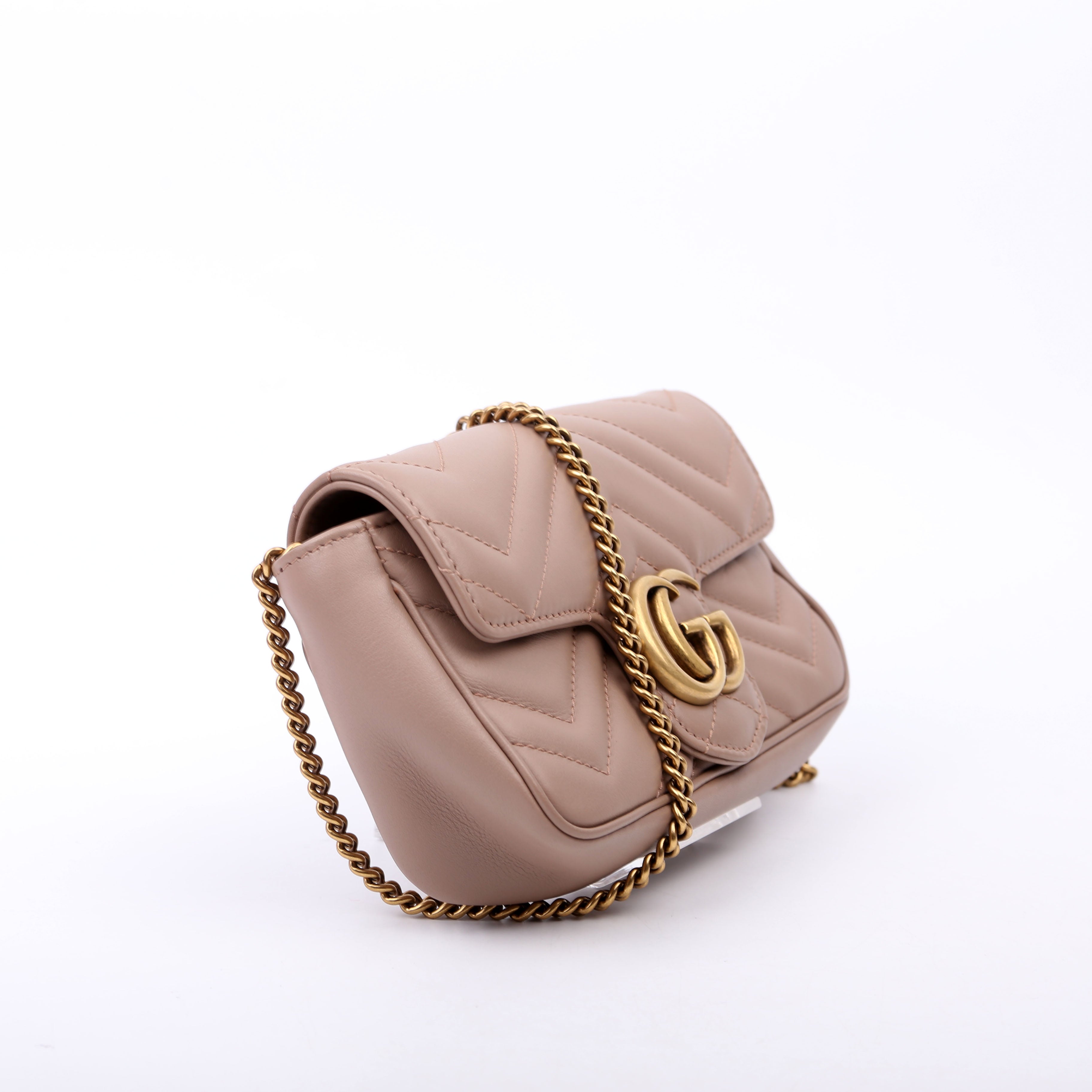 476433 Marmont Leather Super Mini Flap Tan