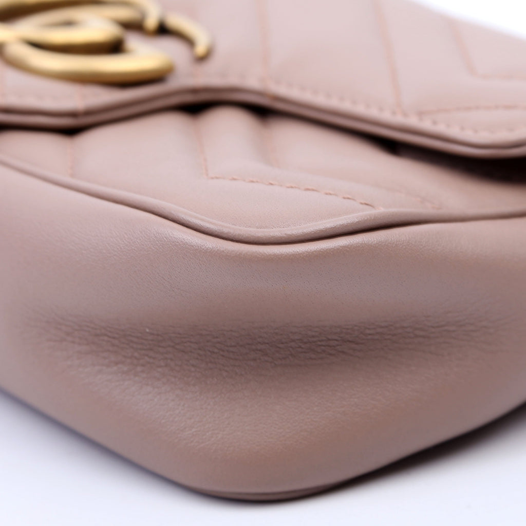 476433 Marmont Leather Super Mini Flap Tan