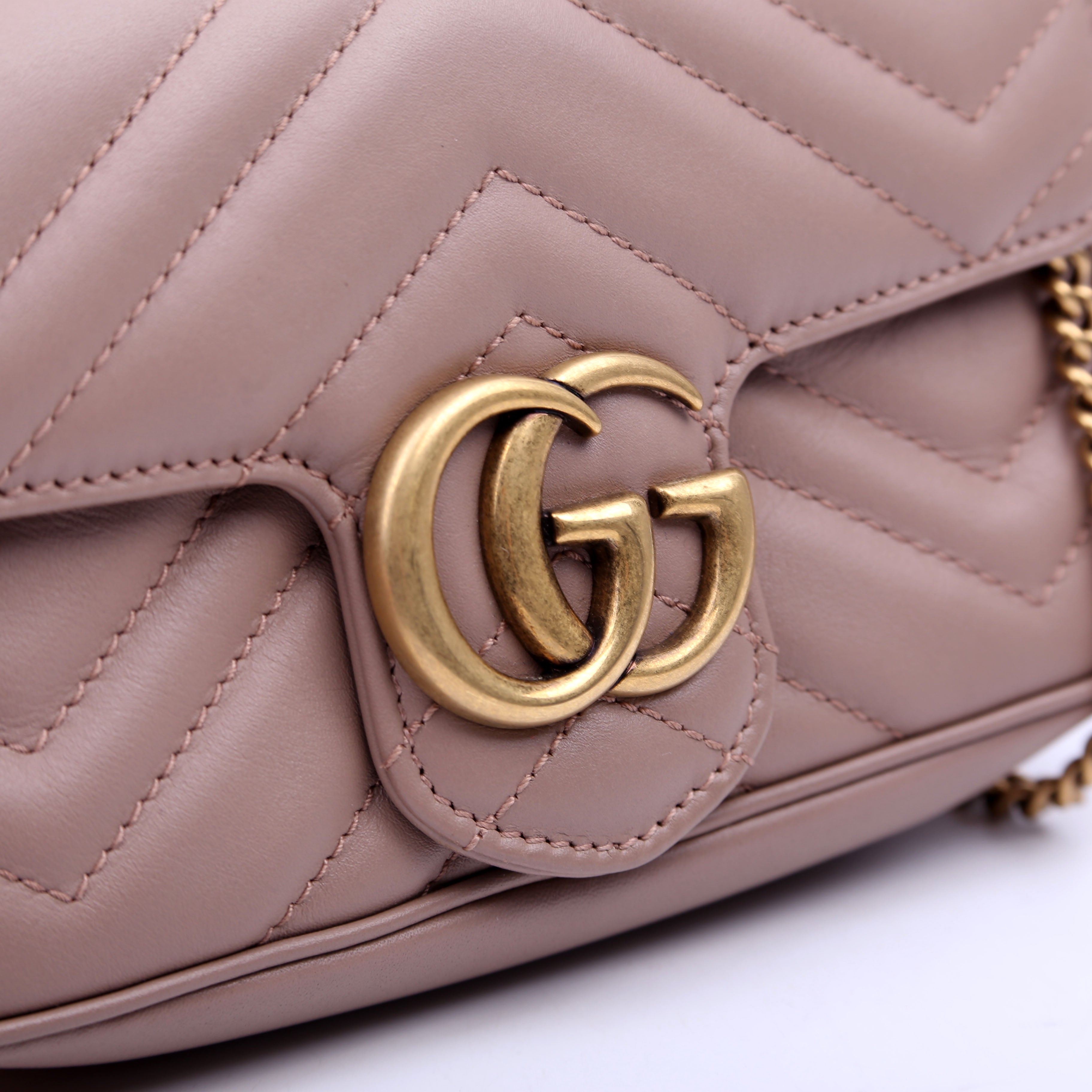 476433 Marmont Leather Super Mini Flap Tan
