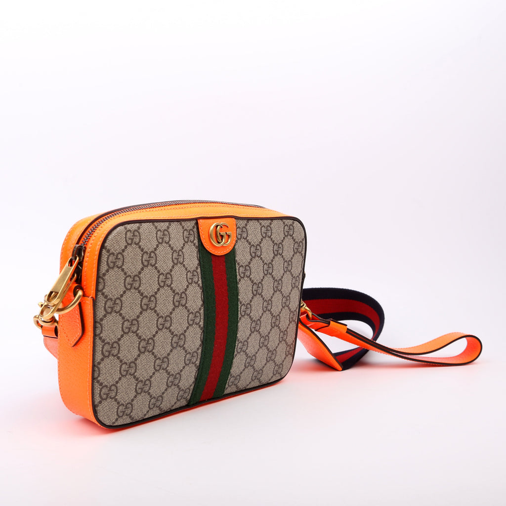 699439 GG Supreme Ophidia Small Wristlet Crossbody Orange