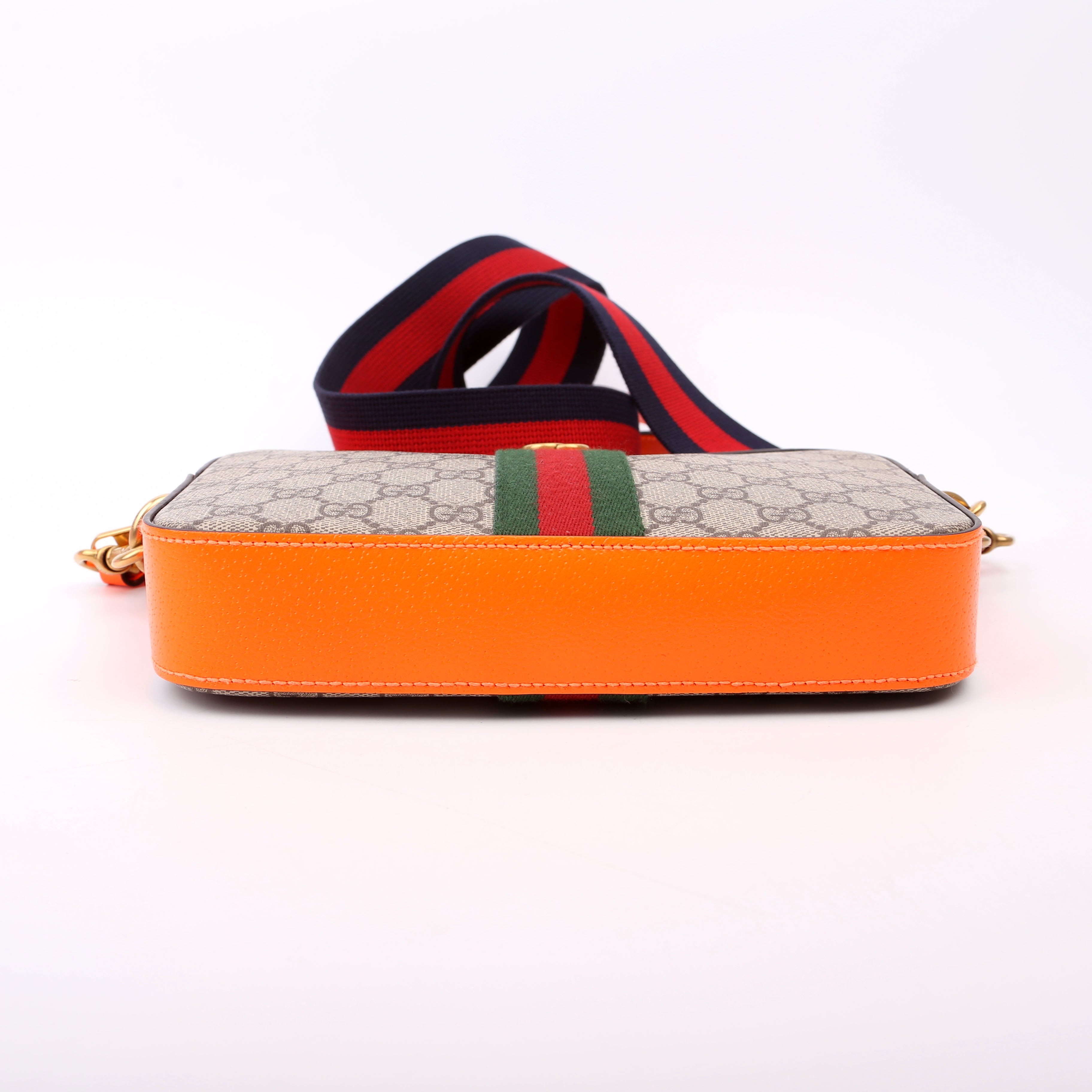 699439 GG Supreme Ophidia Small Wristlet Crossbody Orange
