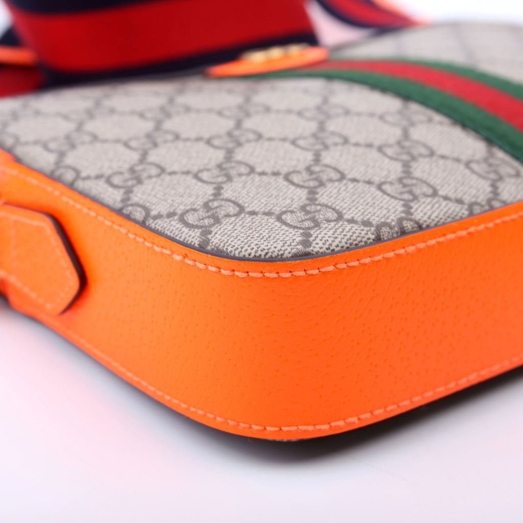 699439 GG Supreme Ophidia Small Wristlet Crossbody Orange