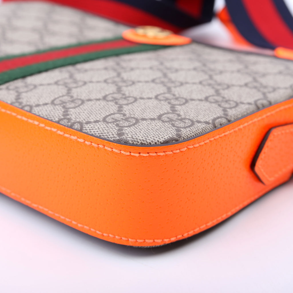 699439 GG Supreme Ophidia Small Wristlet Crossbody Orange