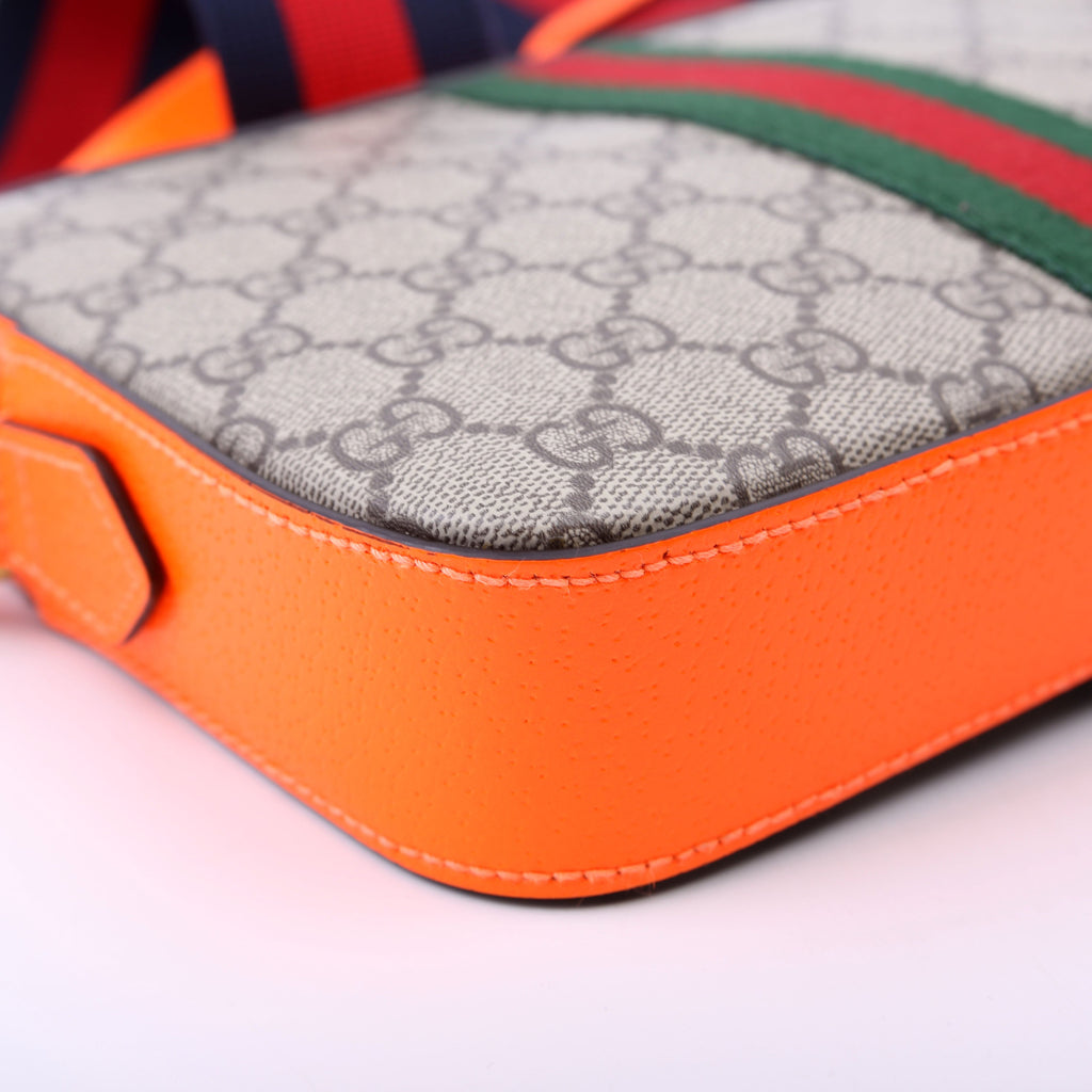 699439 GG Supreme Ophidia Small Wristlet Crossbody Orange