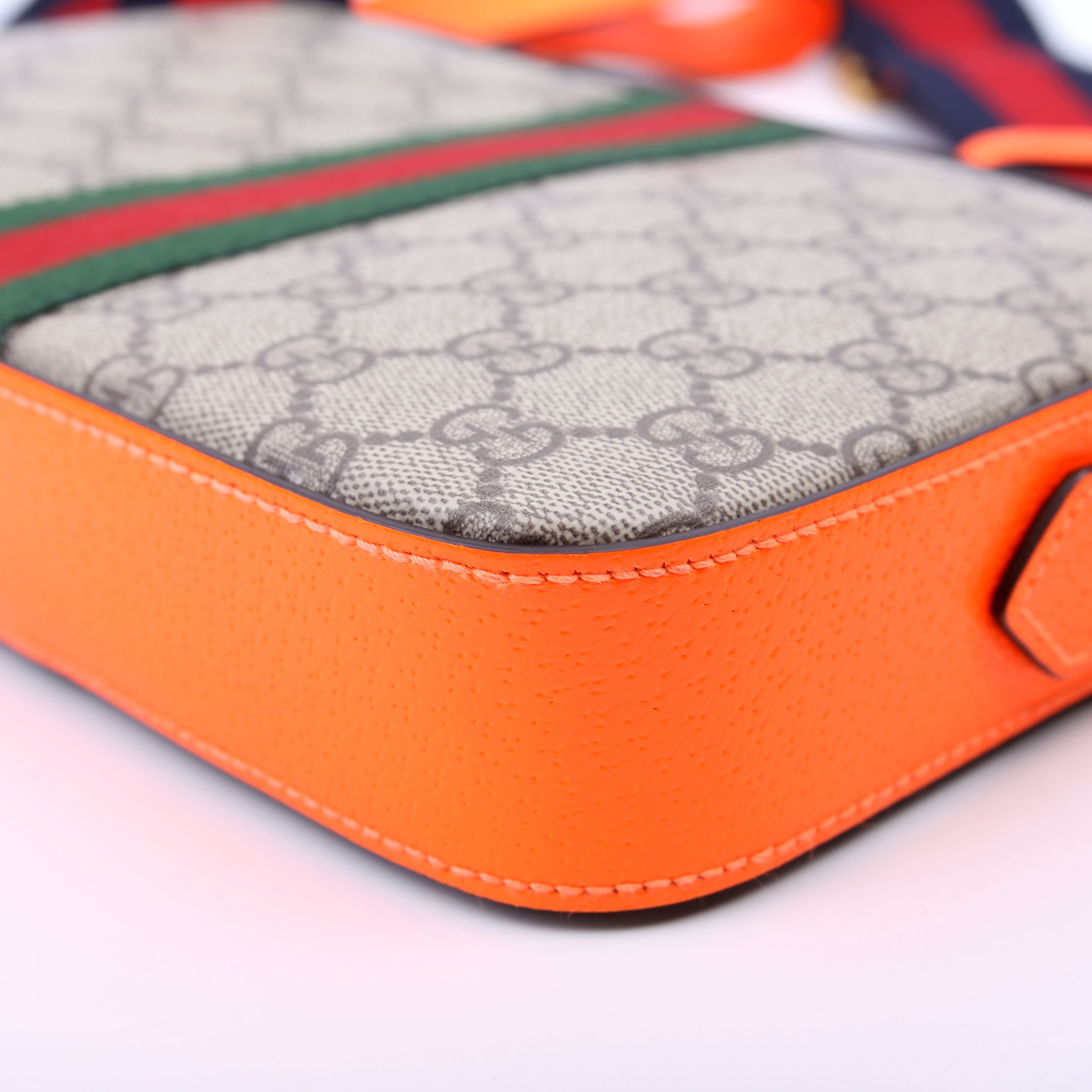 699439 GG Supreme Ophidia Small Wristlet Crossbody Orange