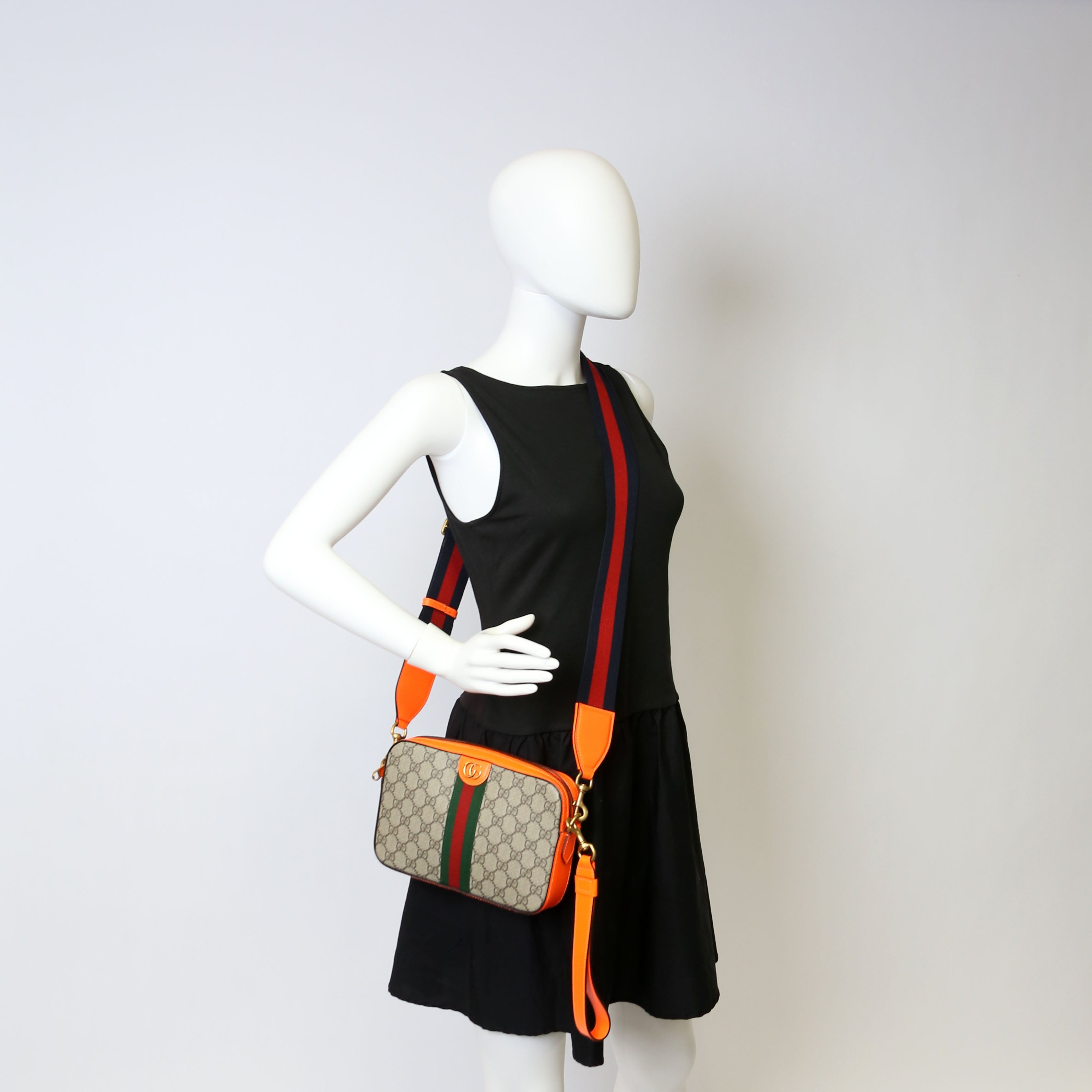 699439 GG Supreme Ophidia Small Wristlet Crossbody Orange