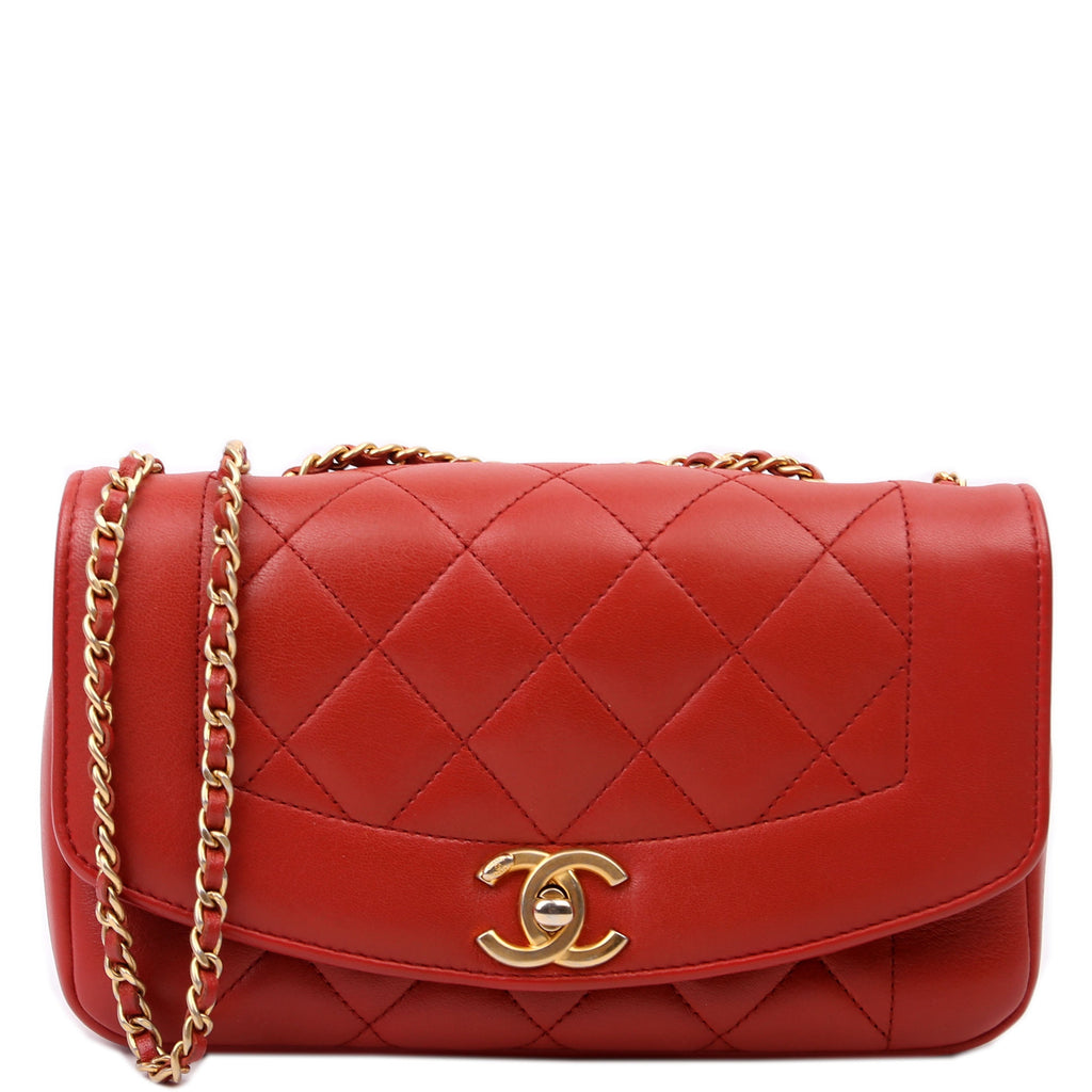 Vintage Flap Bag Medium Lambskin 20M Red